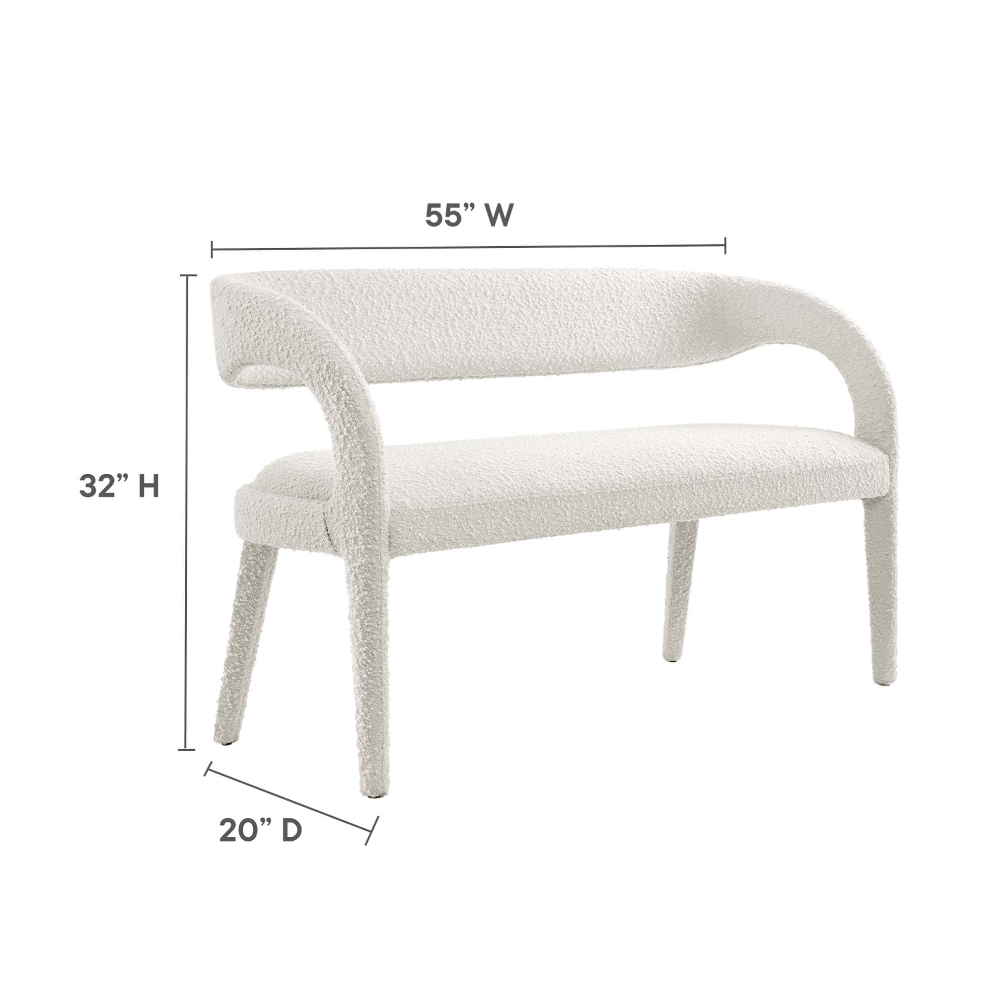 Modway Pinnacle Boucle Fabric Accent Bench
