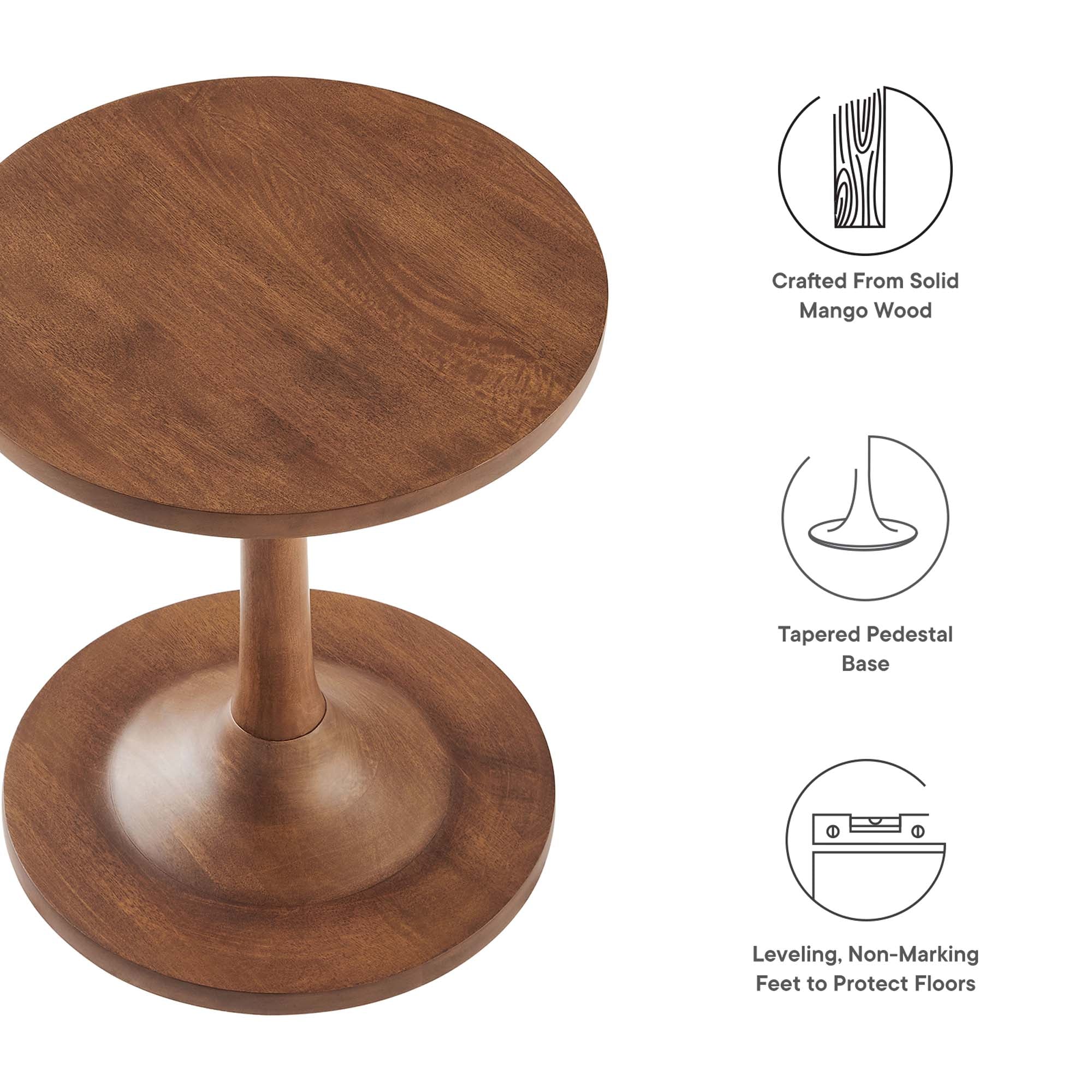 Modway Lina Round Wood Side Table