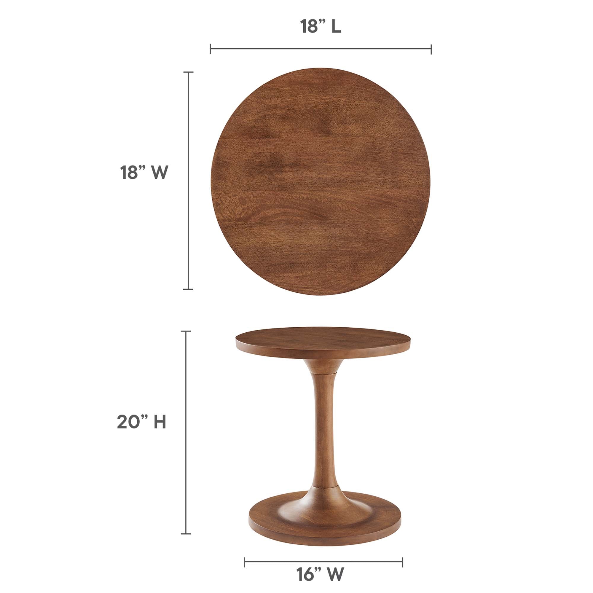 Modway Lina Round Wood Side Table