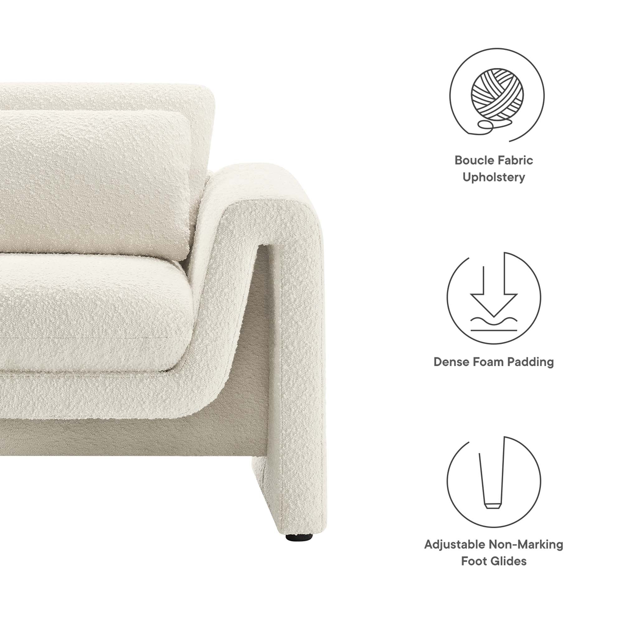 Modway Waverly Boucle Upholstered Armchair