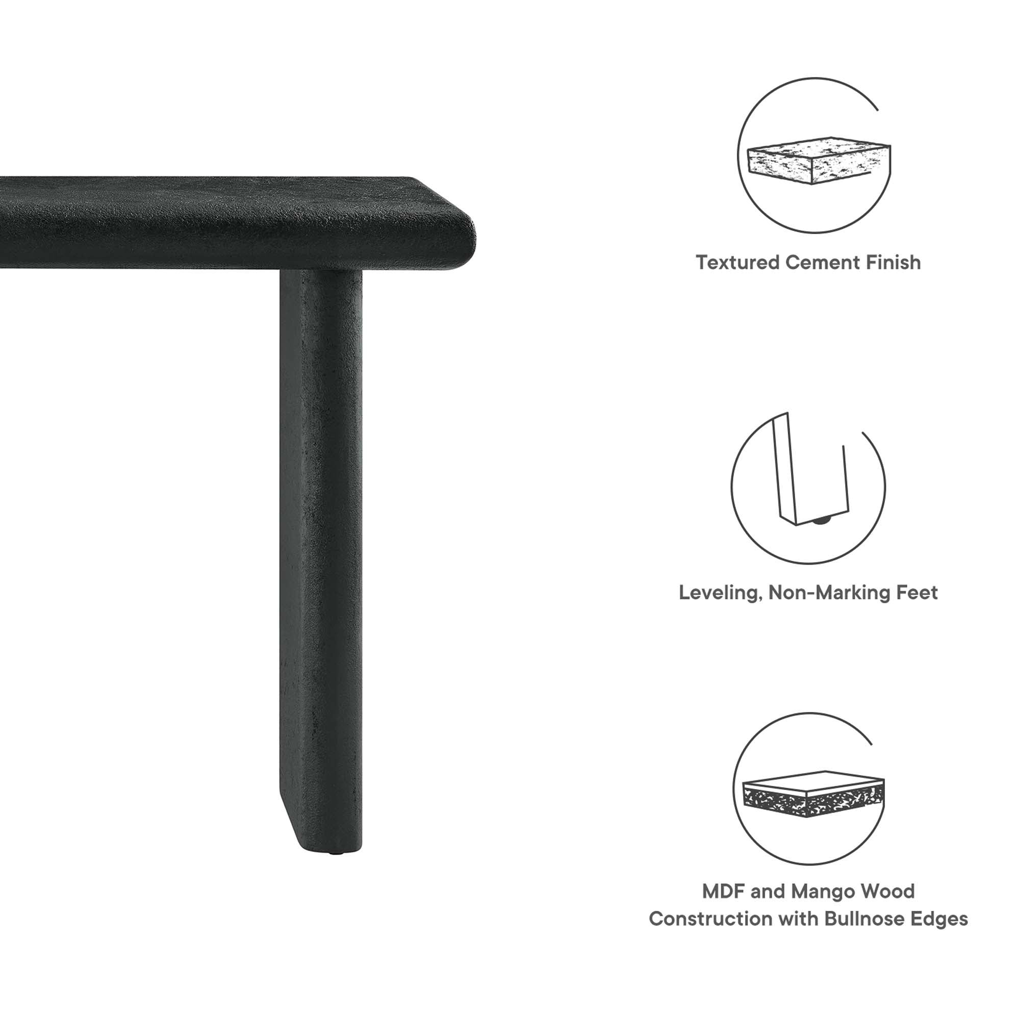 Modway Relic Concrete Textured Console Table