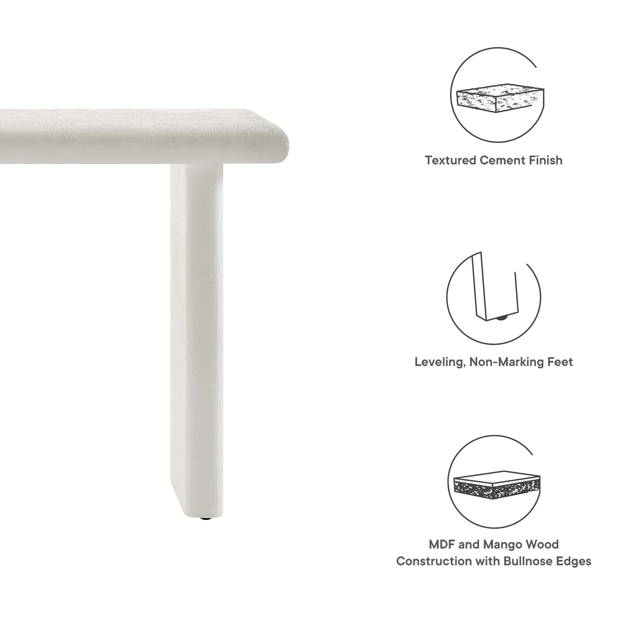 Modway Relic Concrete Textured Console Table
