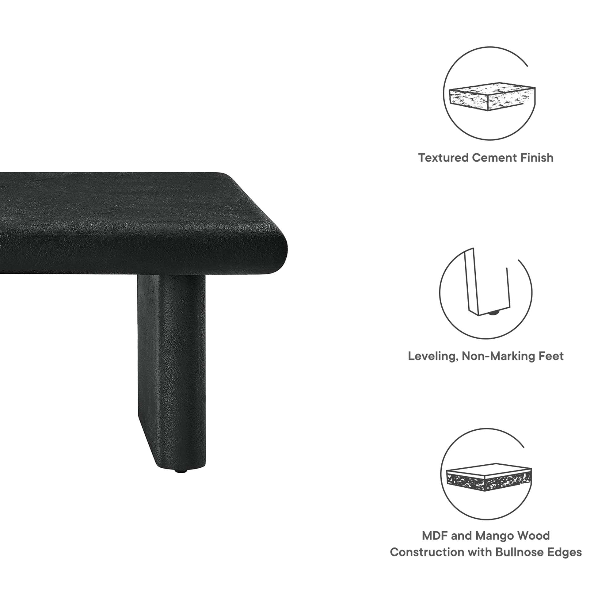 Modway Relic Concrete Textured Coffee Table