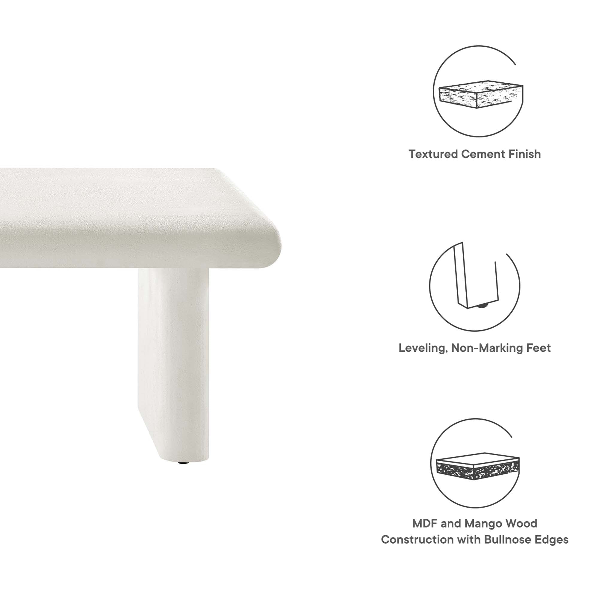 Modway Relic Concrete Textured Coffee Table