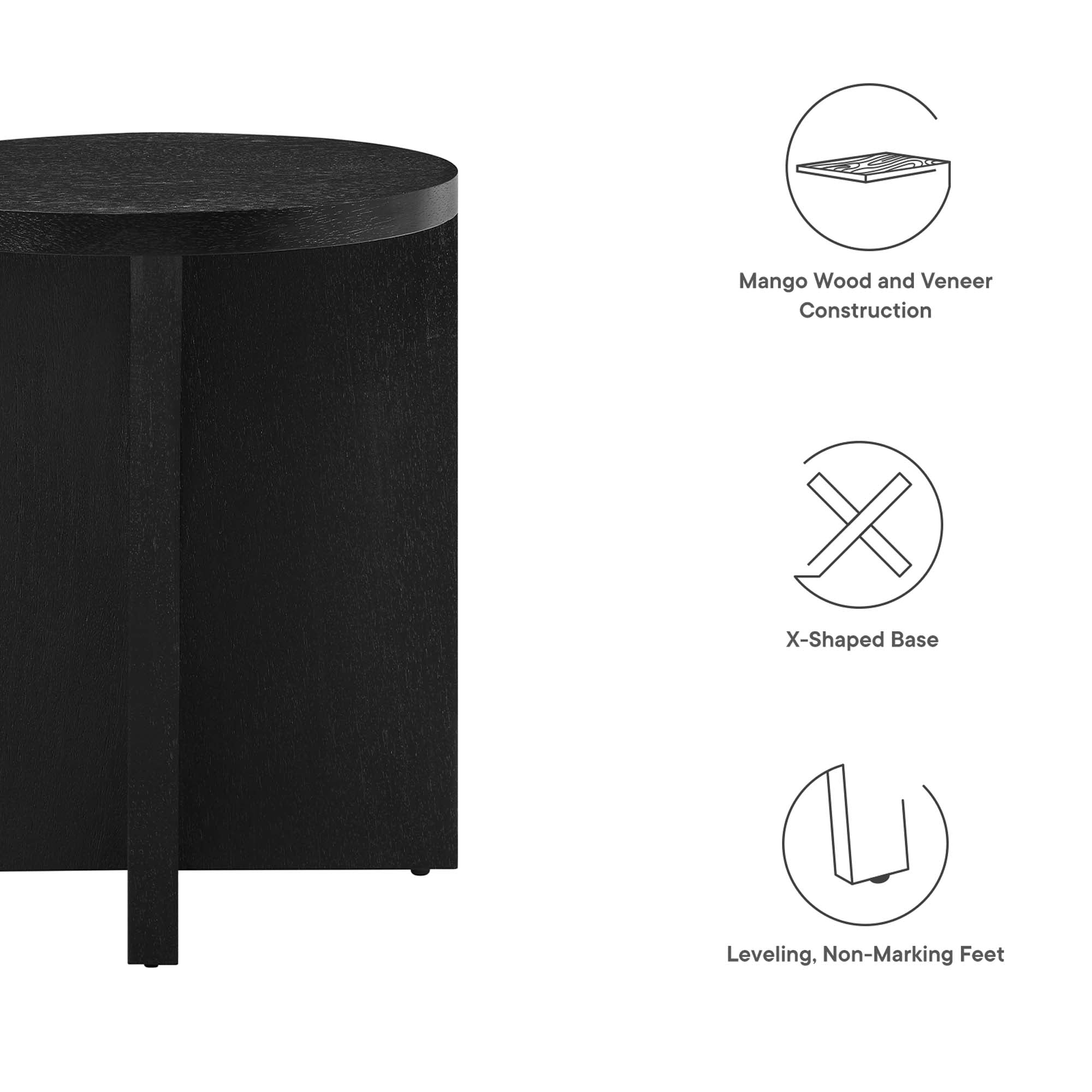 Modway Silas Round Wood Side Table