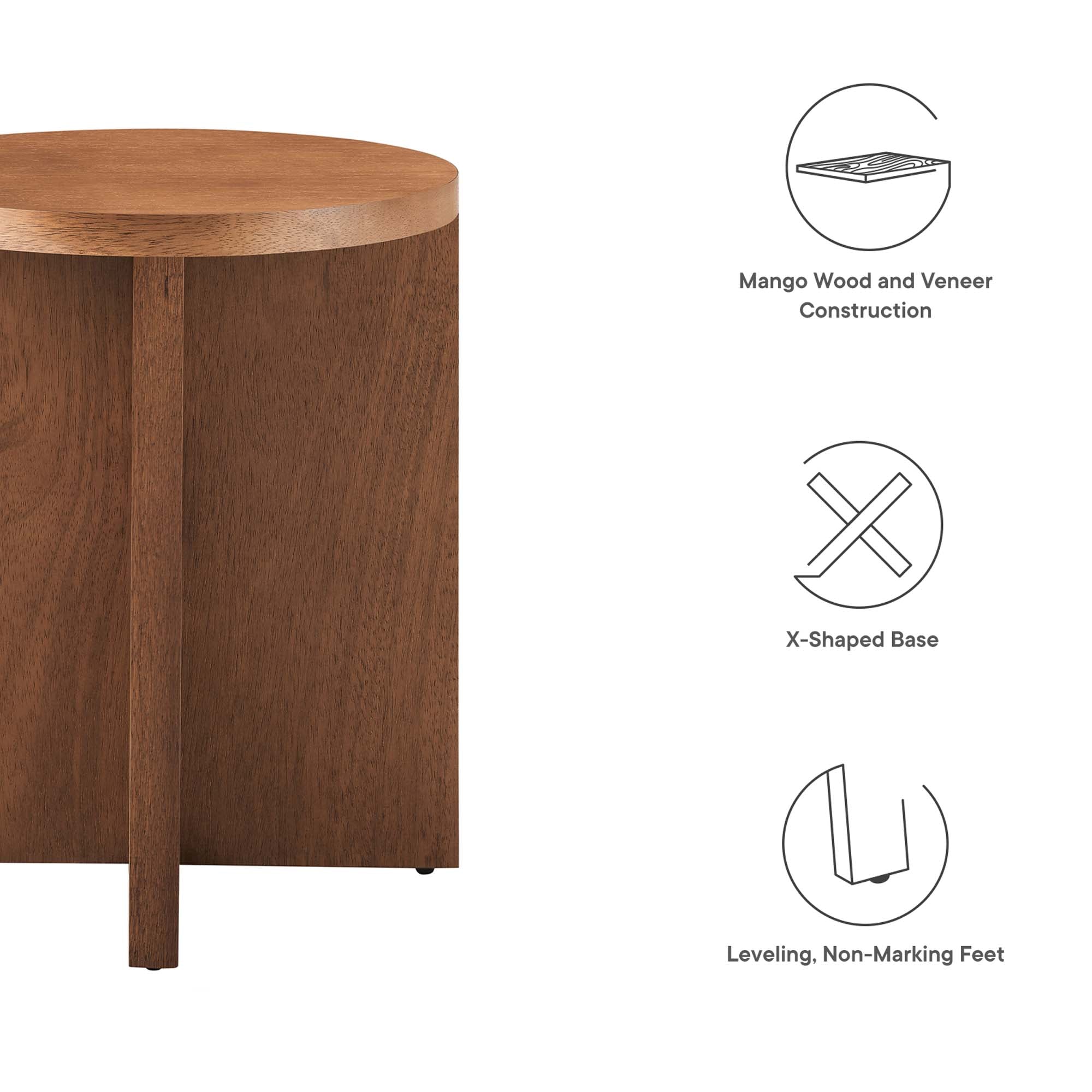 Modway Silas Round Wood Side Table