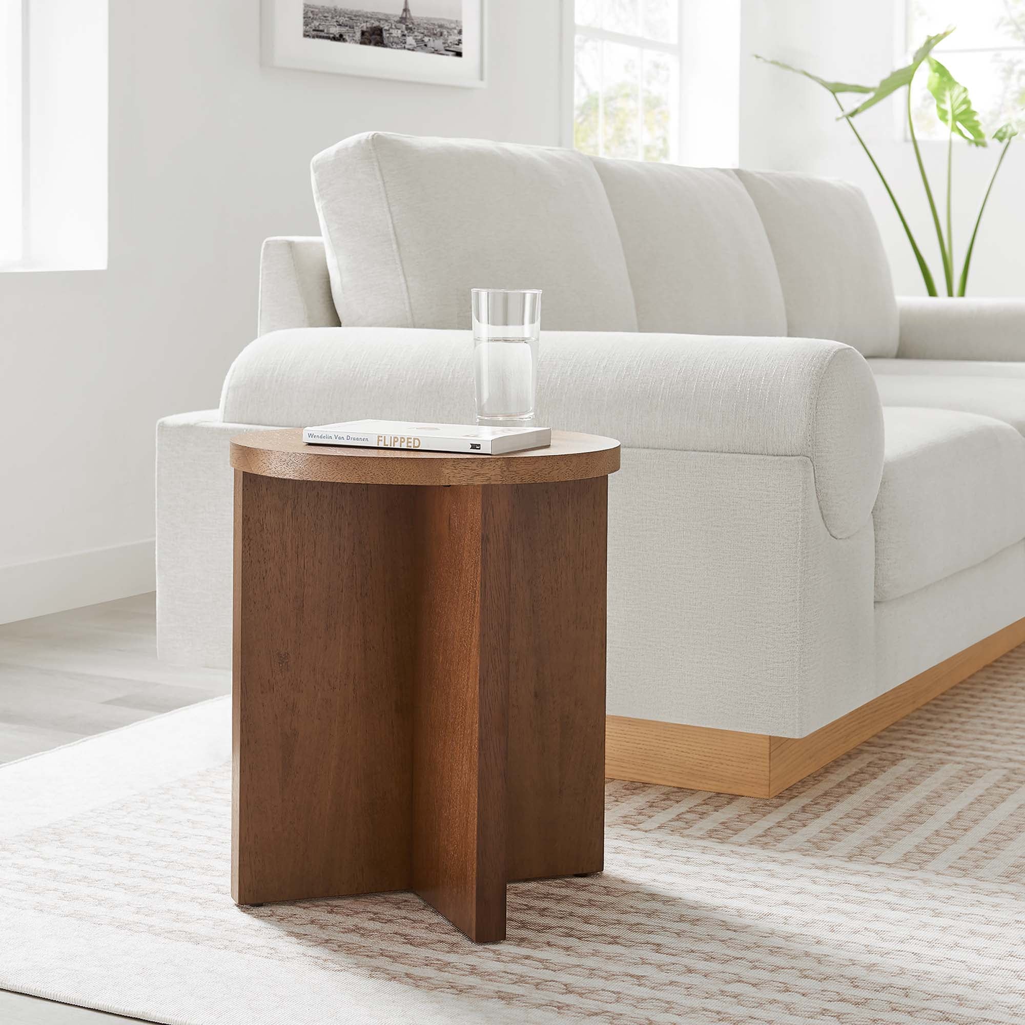 Modway Silas Round Wood Side Table