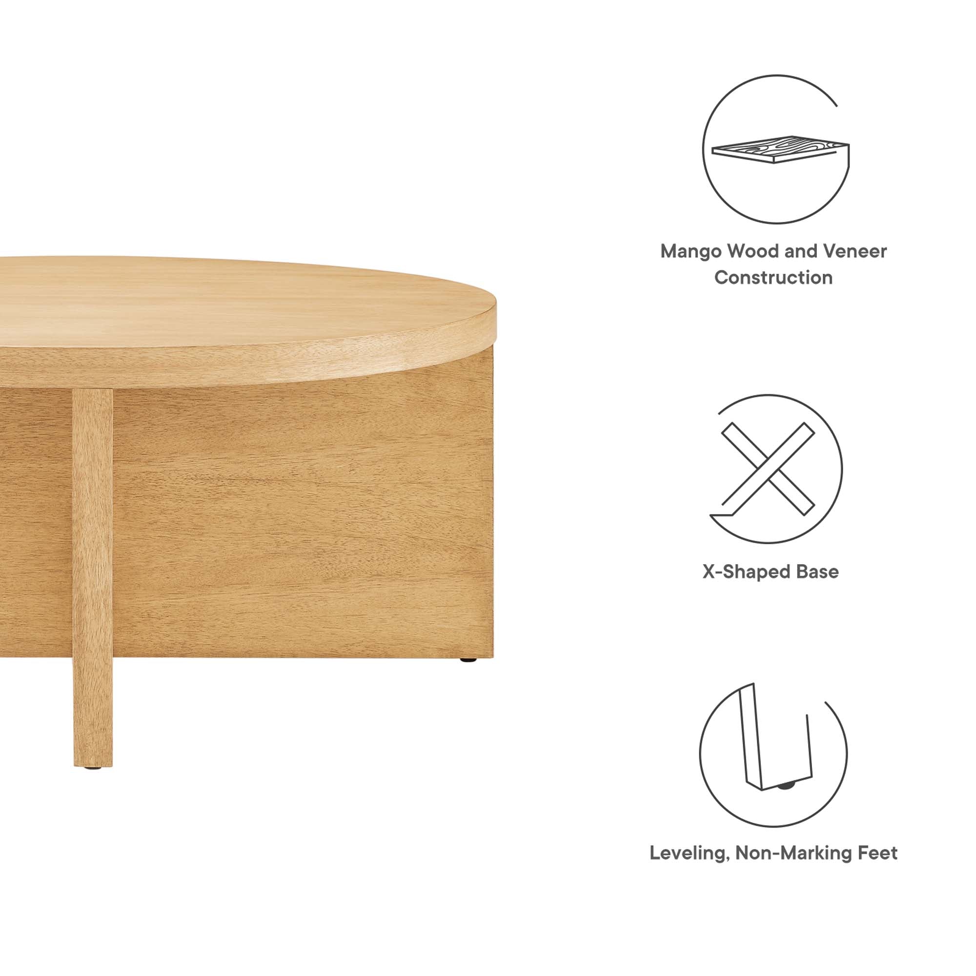 Modway Silas Round Wood Coffee Table