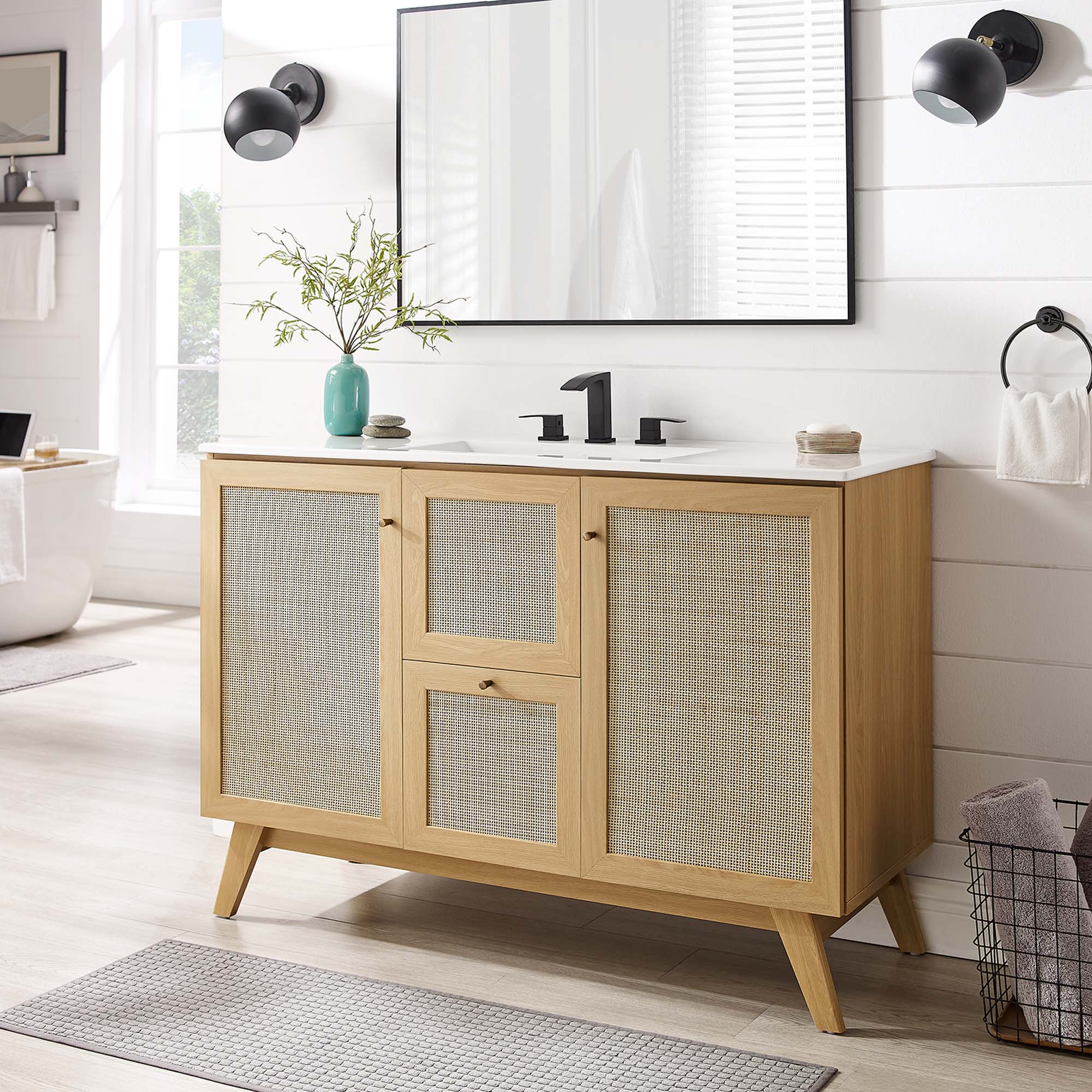 Modway Soma 48” Single or Double Sink Compatible Bathroom Vanity Cabinet (Sink Basin Not Included)