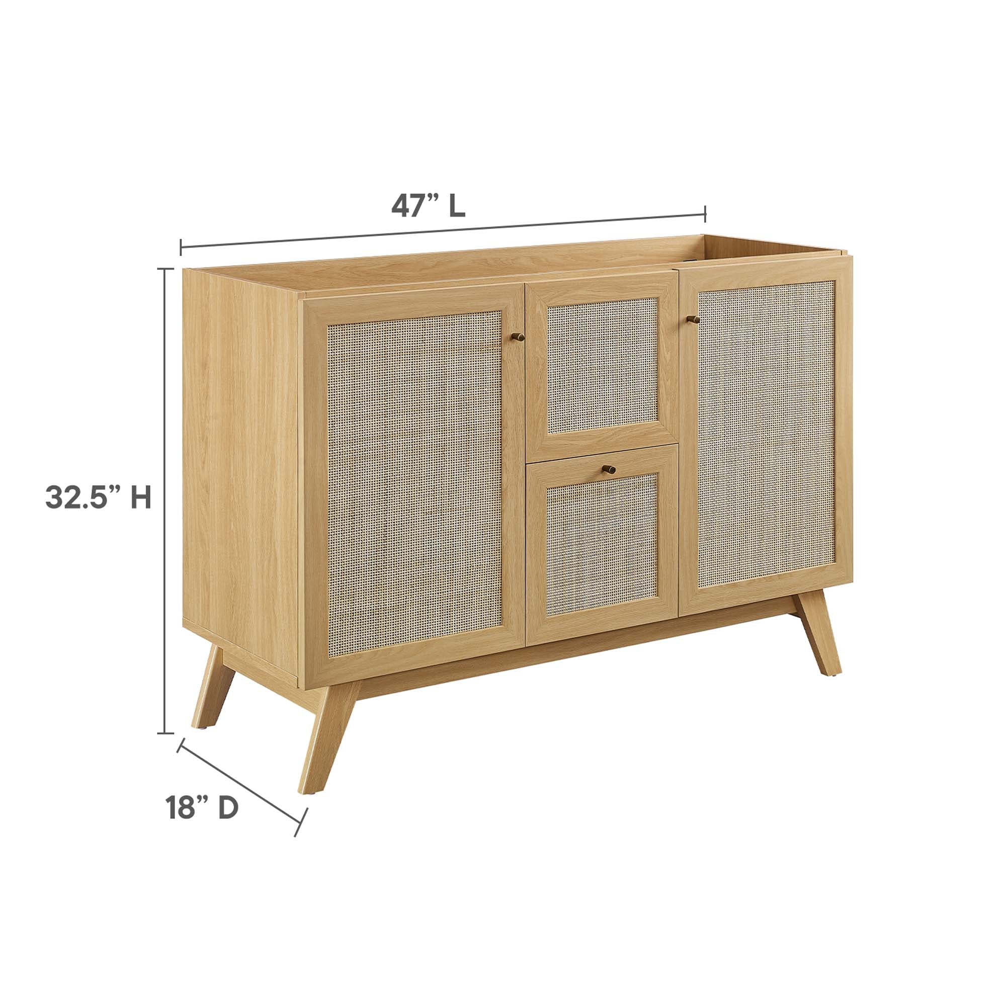 Modway Soma 48” Single or Double Sink Compatible Bathroom Vanity Cabinet (Sink Basin Not Included)