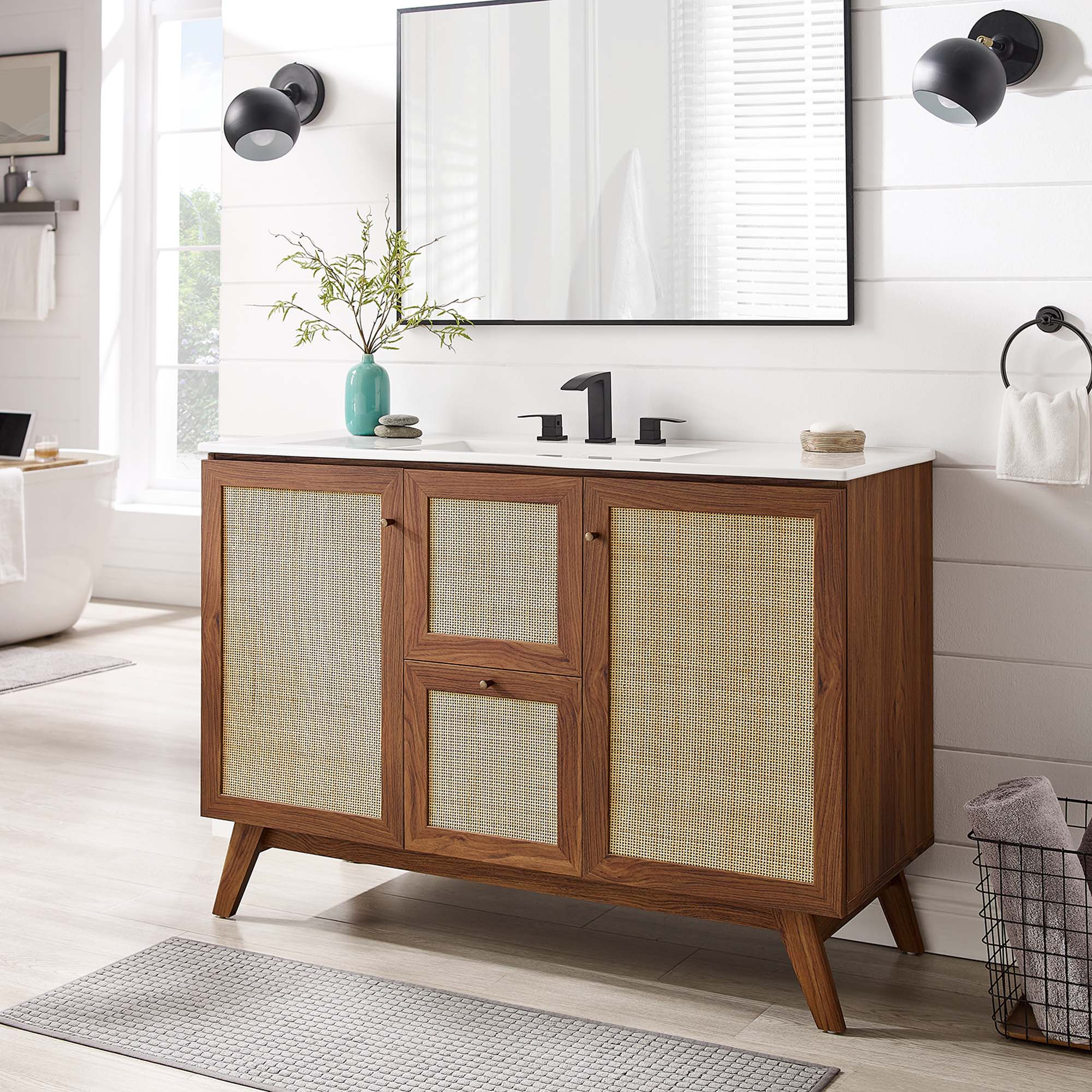 Modway Soma 48” Single or Double Sink Compatible Bathroom Vanity Cabinet (Sink Basin Not Included)