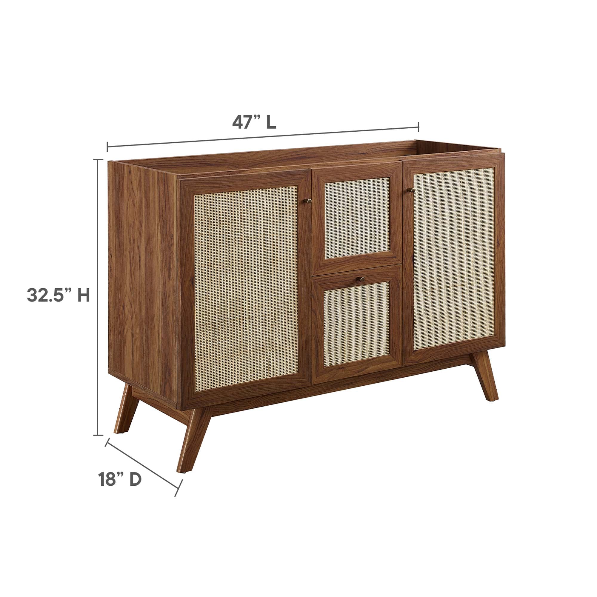 Modway Soma 48” Single or Double Sink Compatible Bathroom Vanity Cabinet (Sink Basin Not Included)