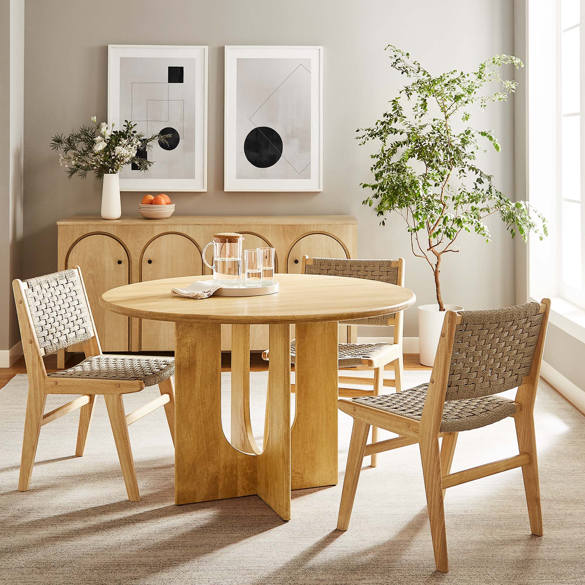 Modway Rivian Round 48" Wood Dining Table