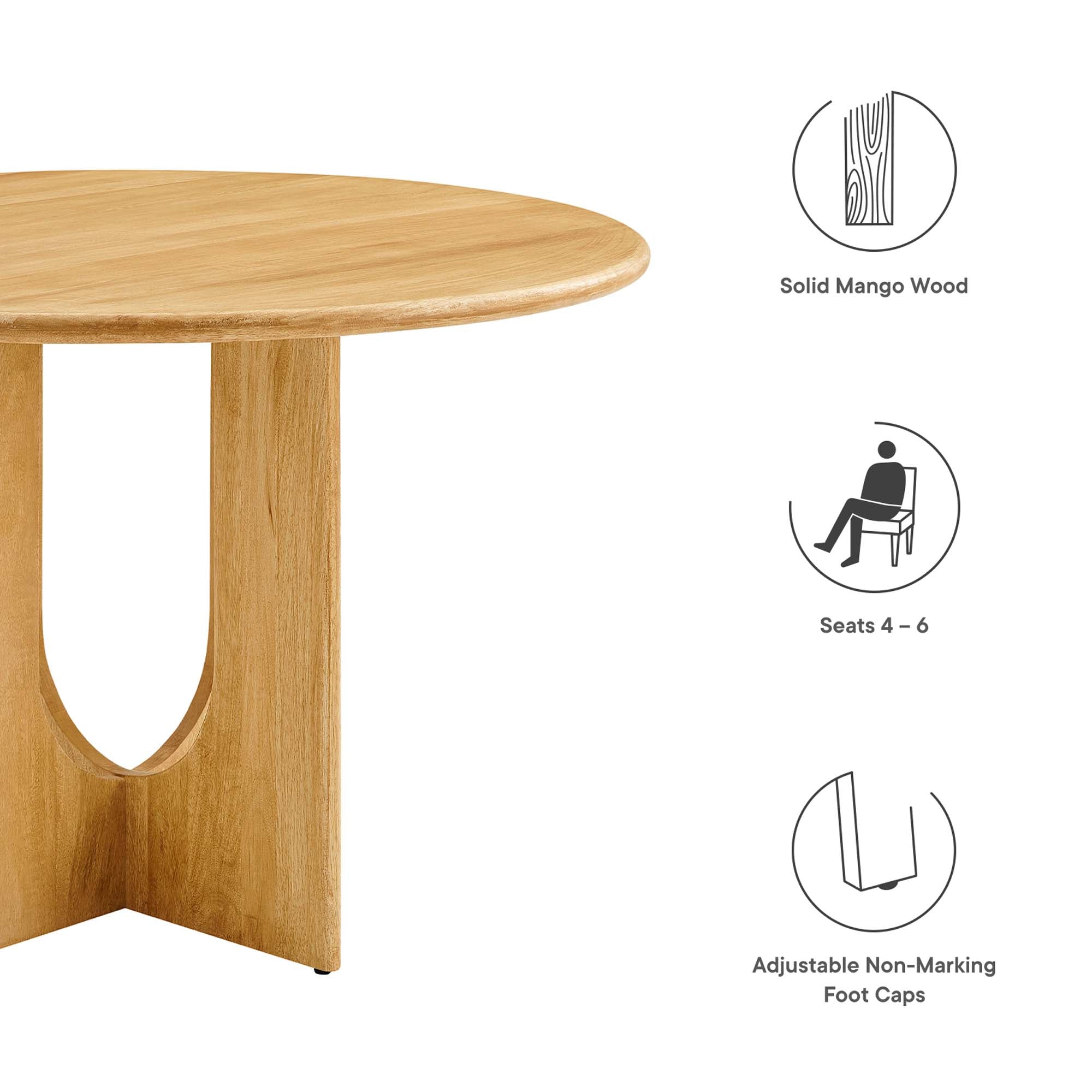 Modway Rivian Round 48" Wood Dining Table