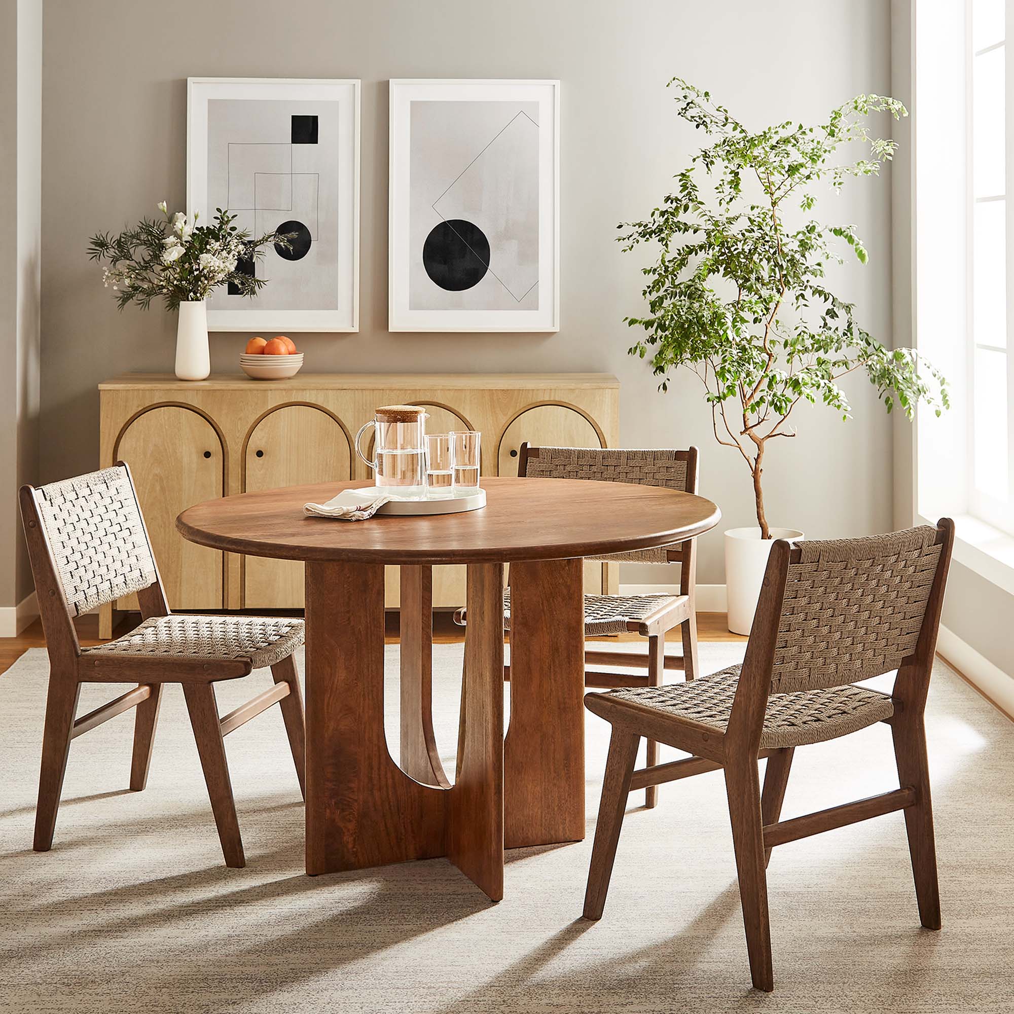Modway Rivian Round 48" Wood Dining Table