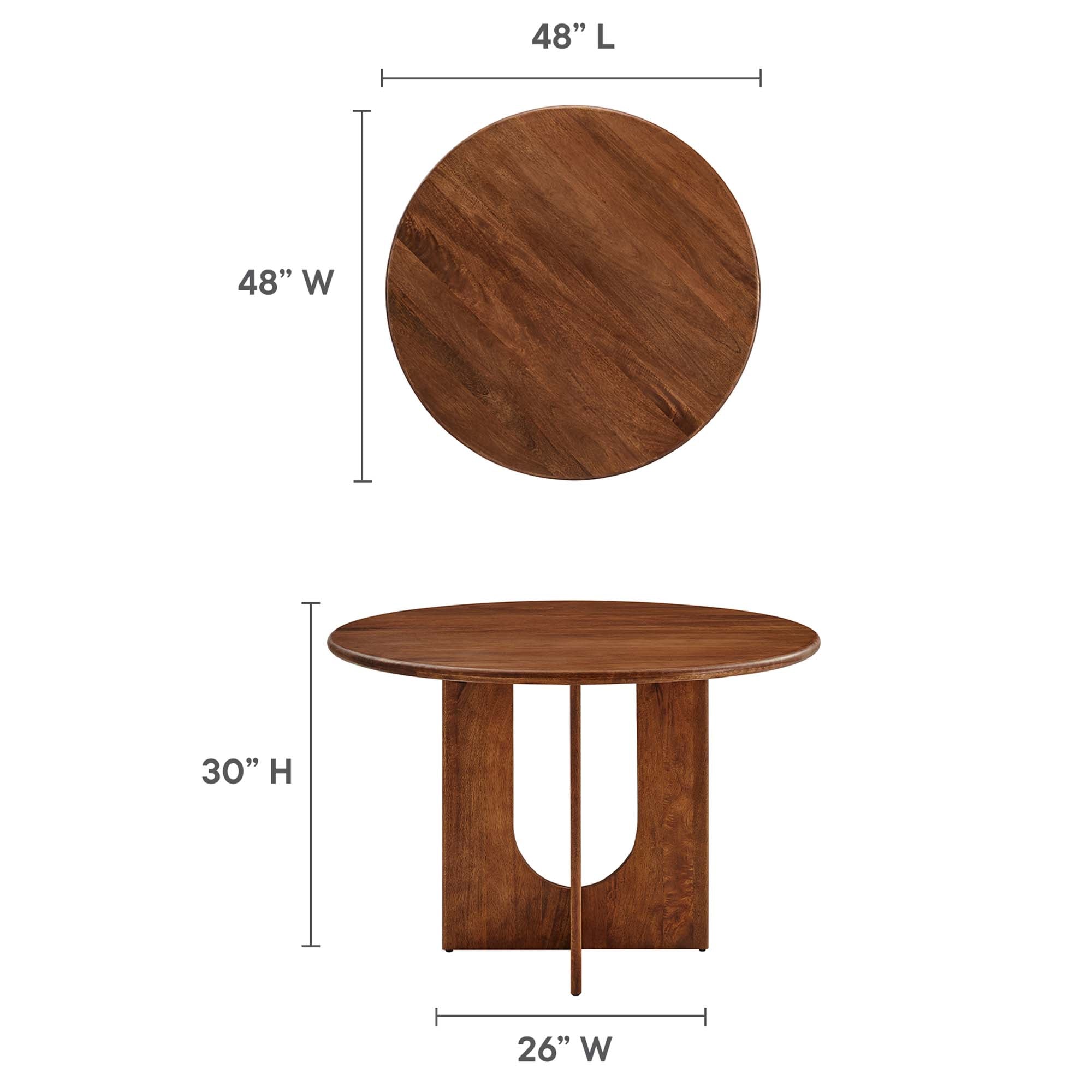 Modway Rivian Round 48" Wood Dining Table