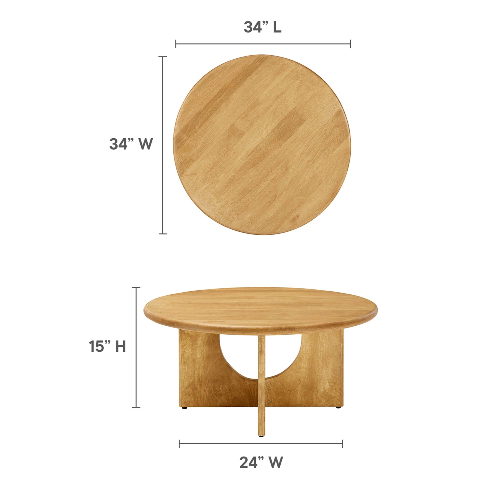 Modway Rivian Round 34" Coffee Table