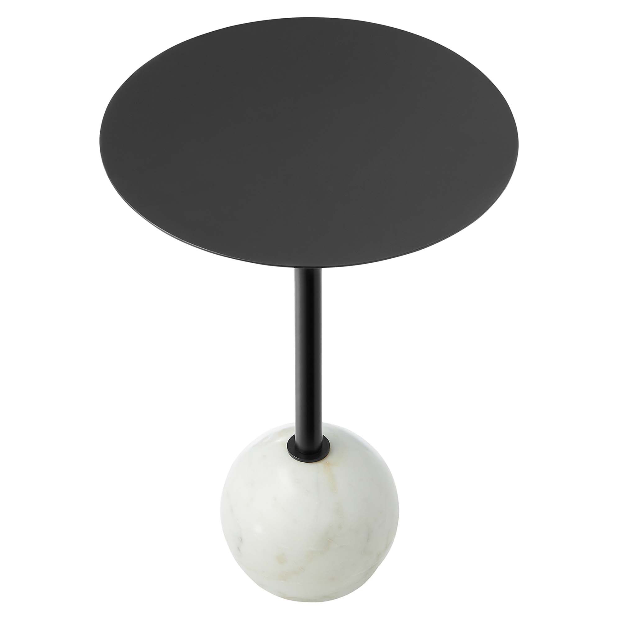 Modway Aliza Round White Marble Side Table