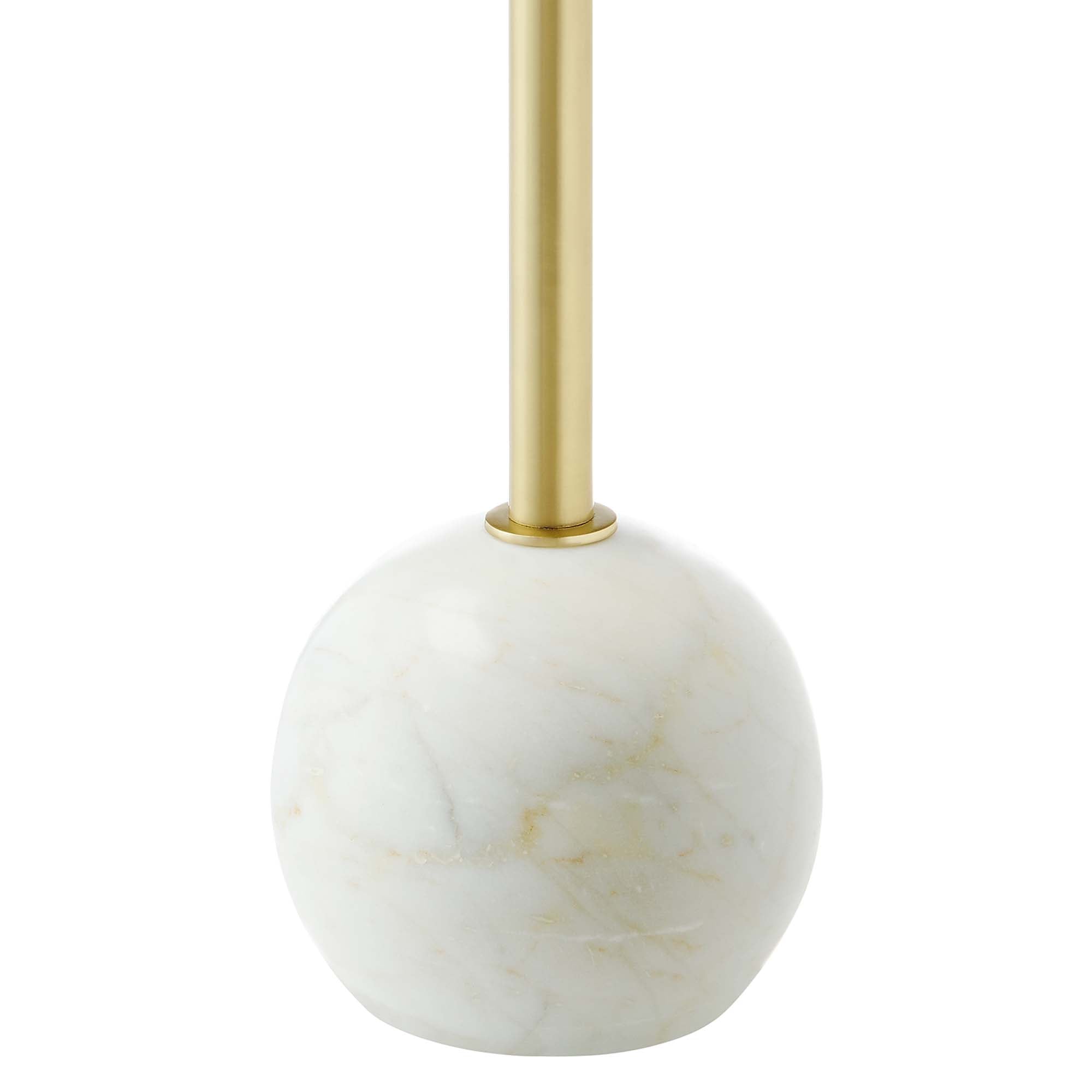 Modway Aliza Round White Marble Side Table