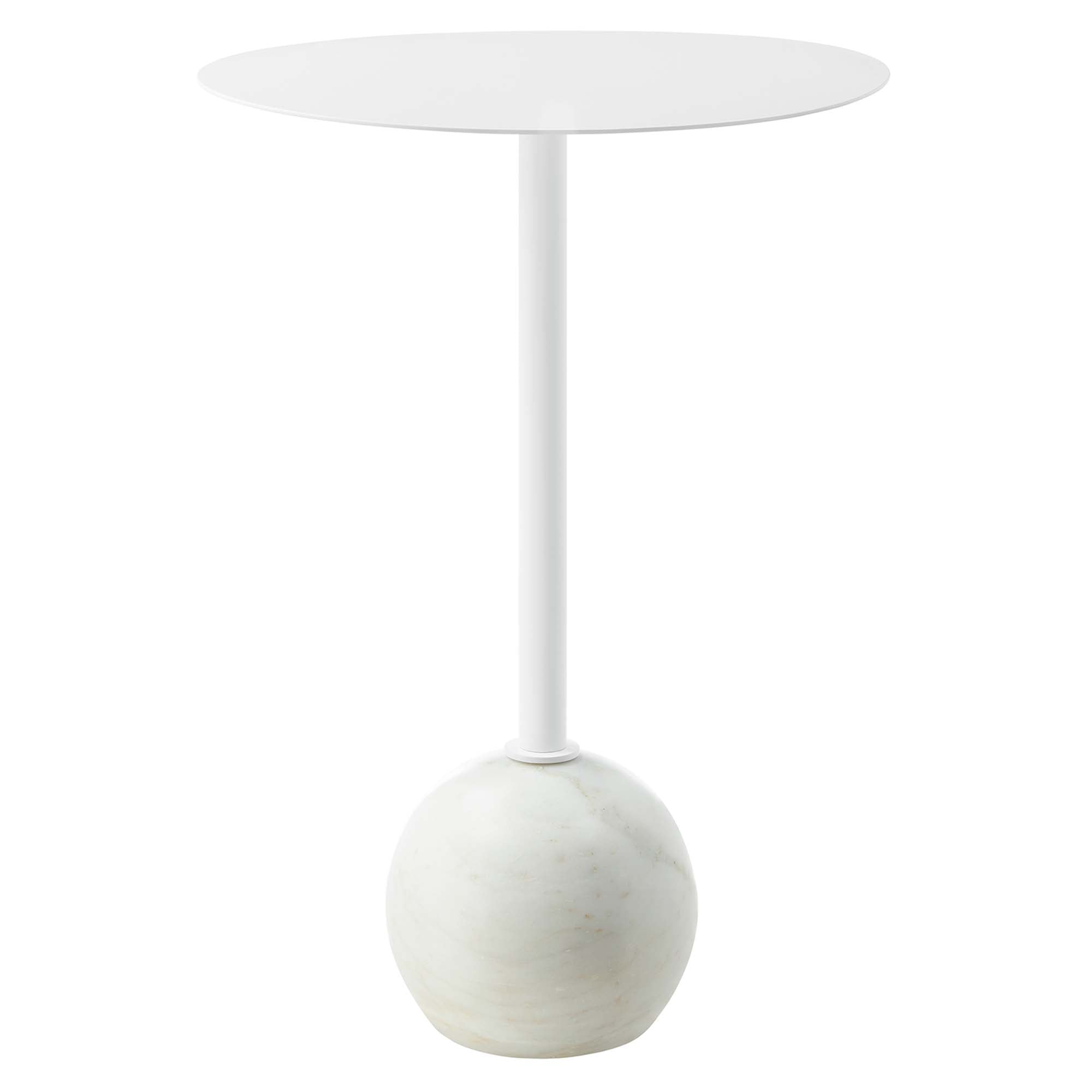 Modway Aliza Round White Marble Side Table