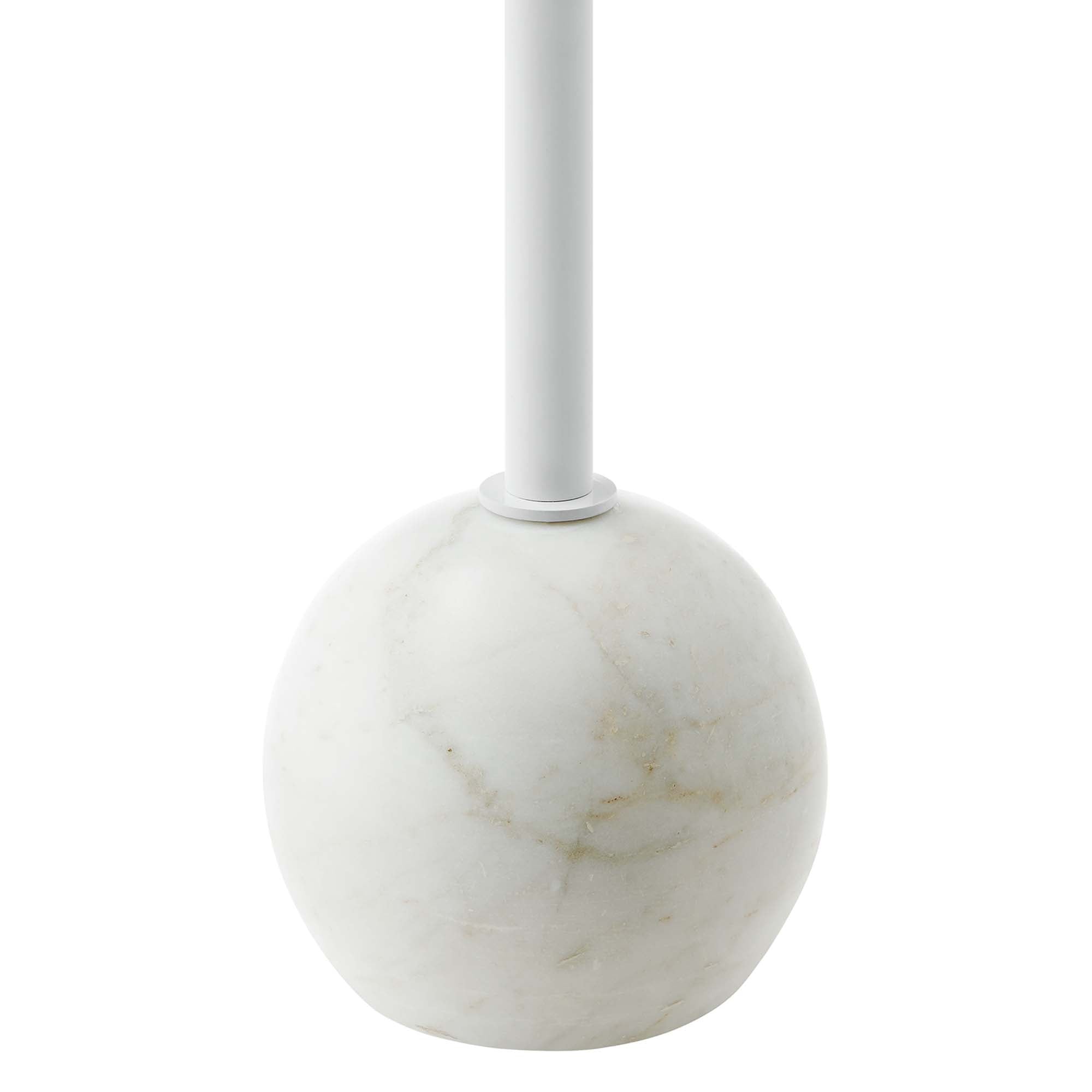 Modway Aliza Round White Marble Side Table