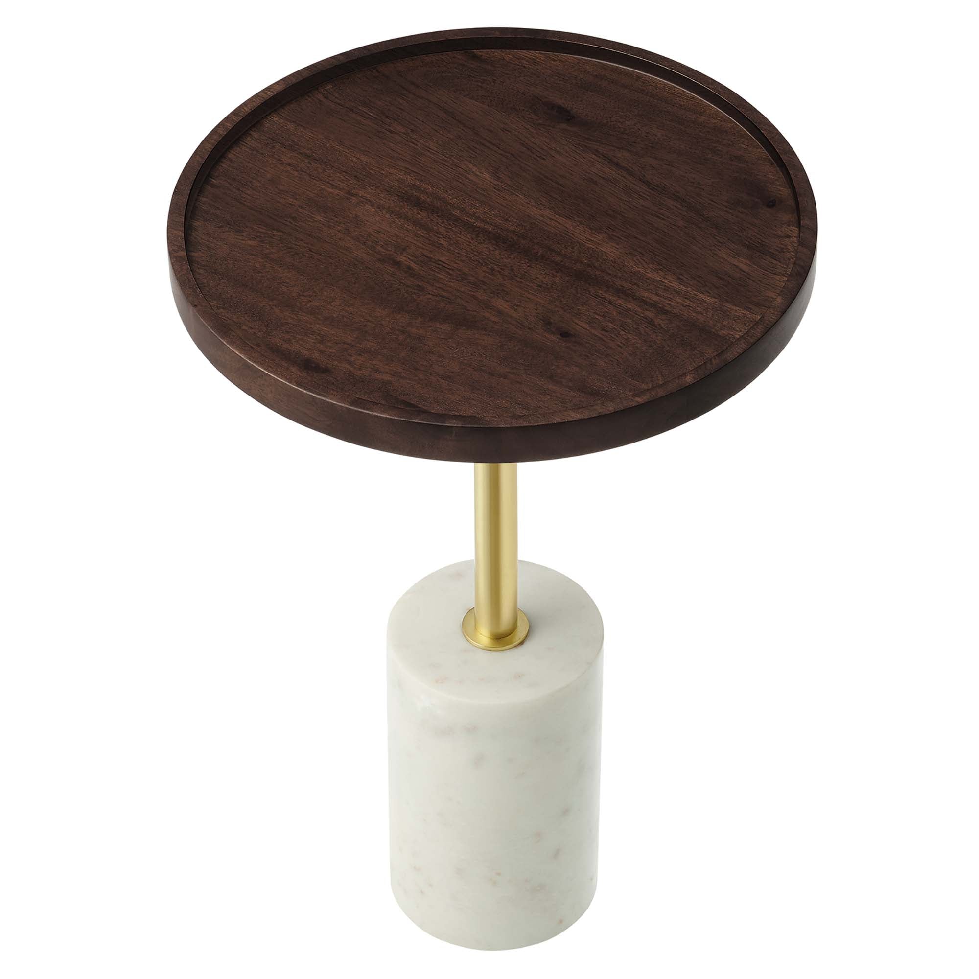 Modway Amina Round Acacia Wood Side Table