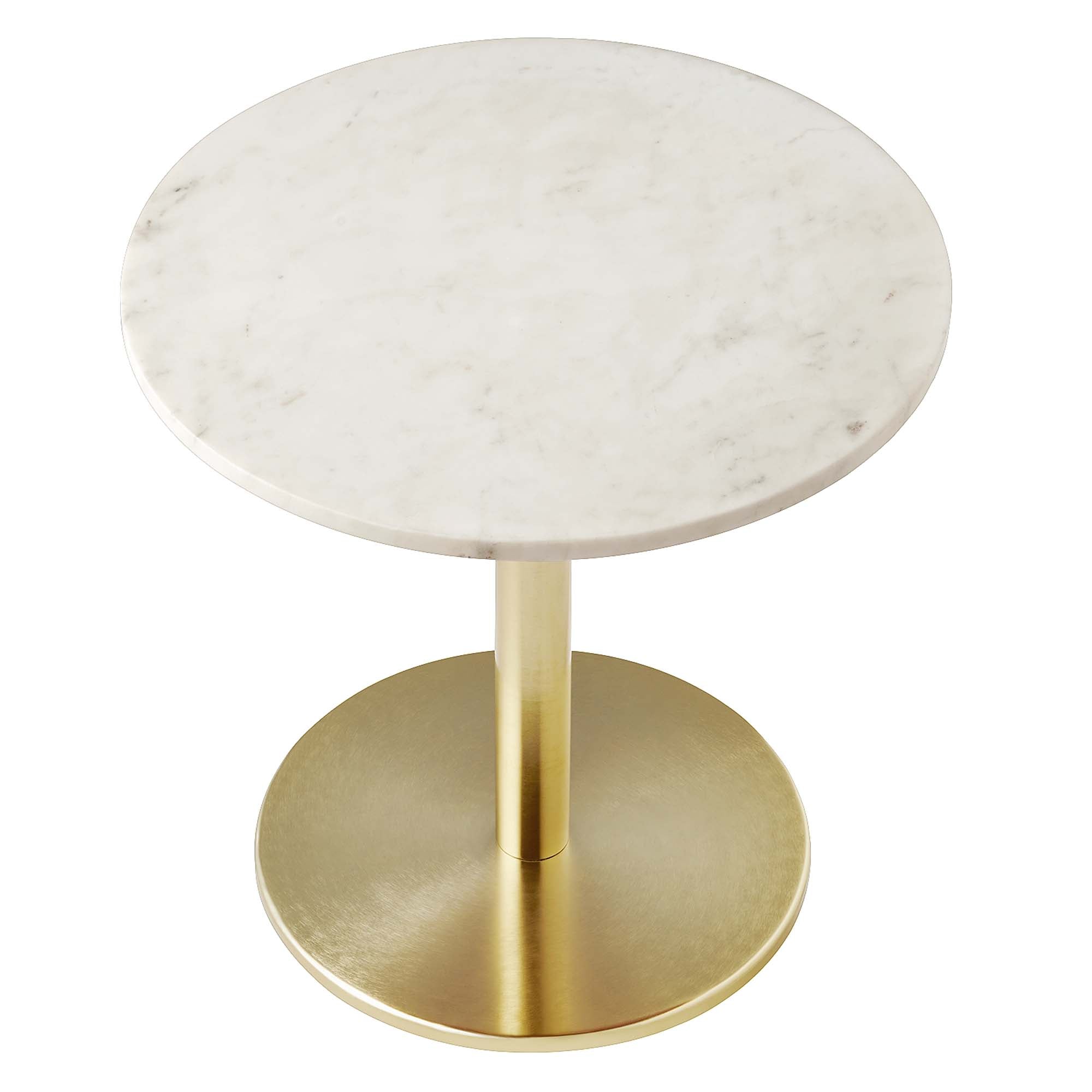 Modway Viva Round White Marble Side Table