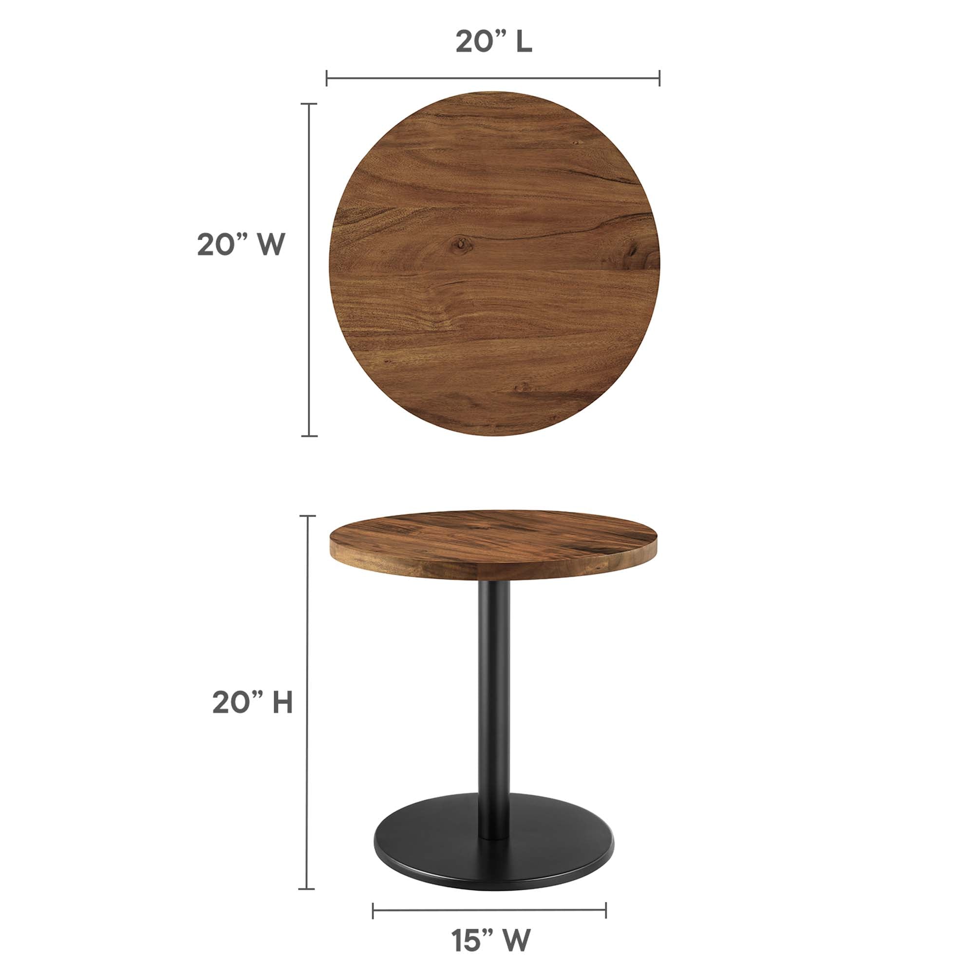 Modway Viva Round Acacia Wood Side Table