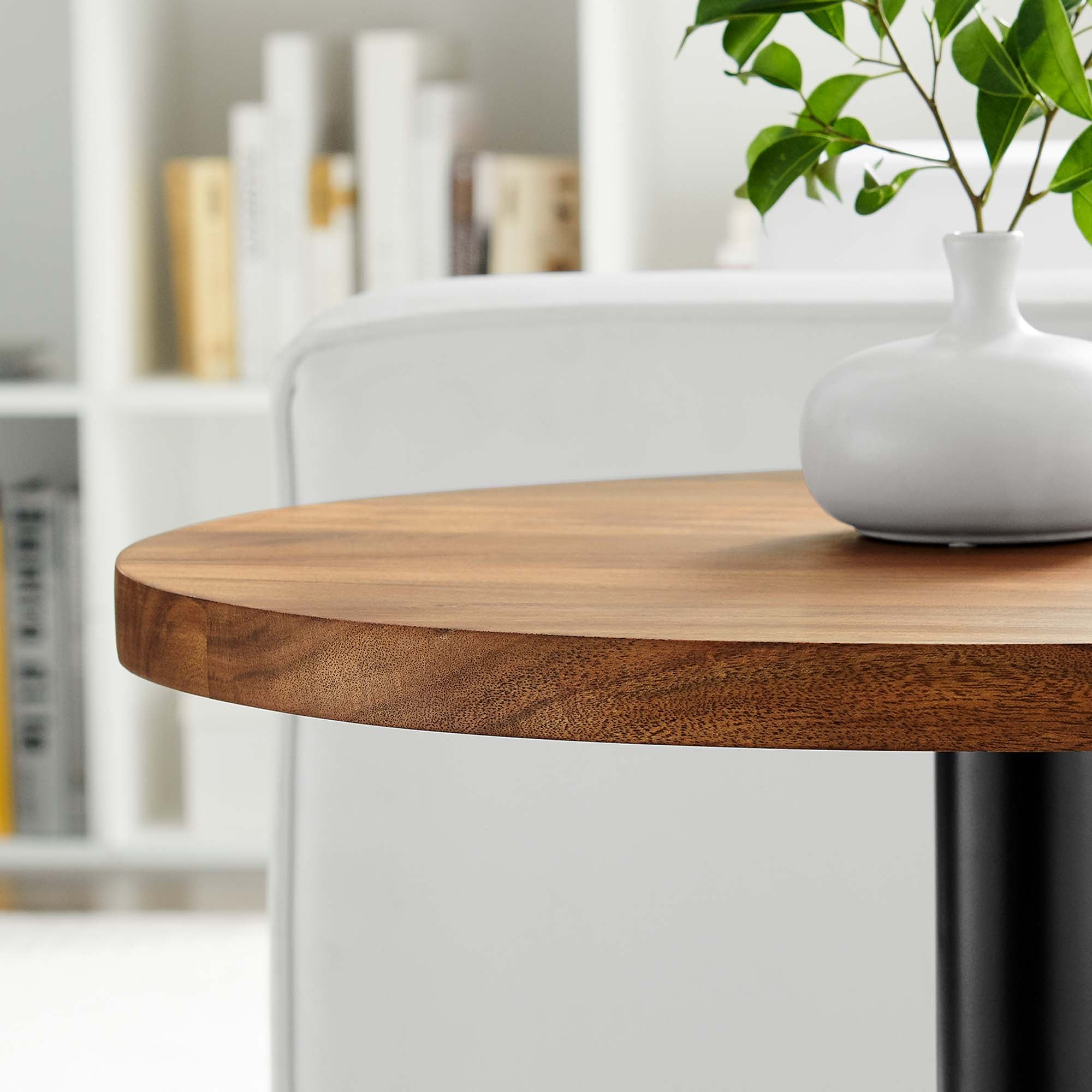 Modway Viva Round Acacia Wood Side Table