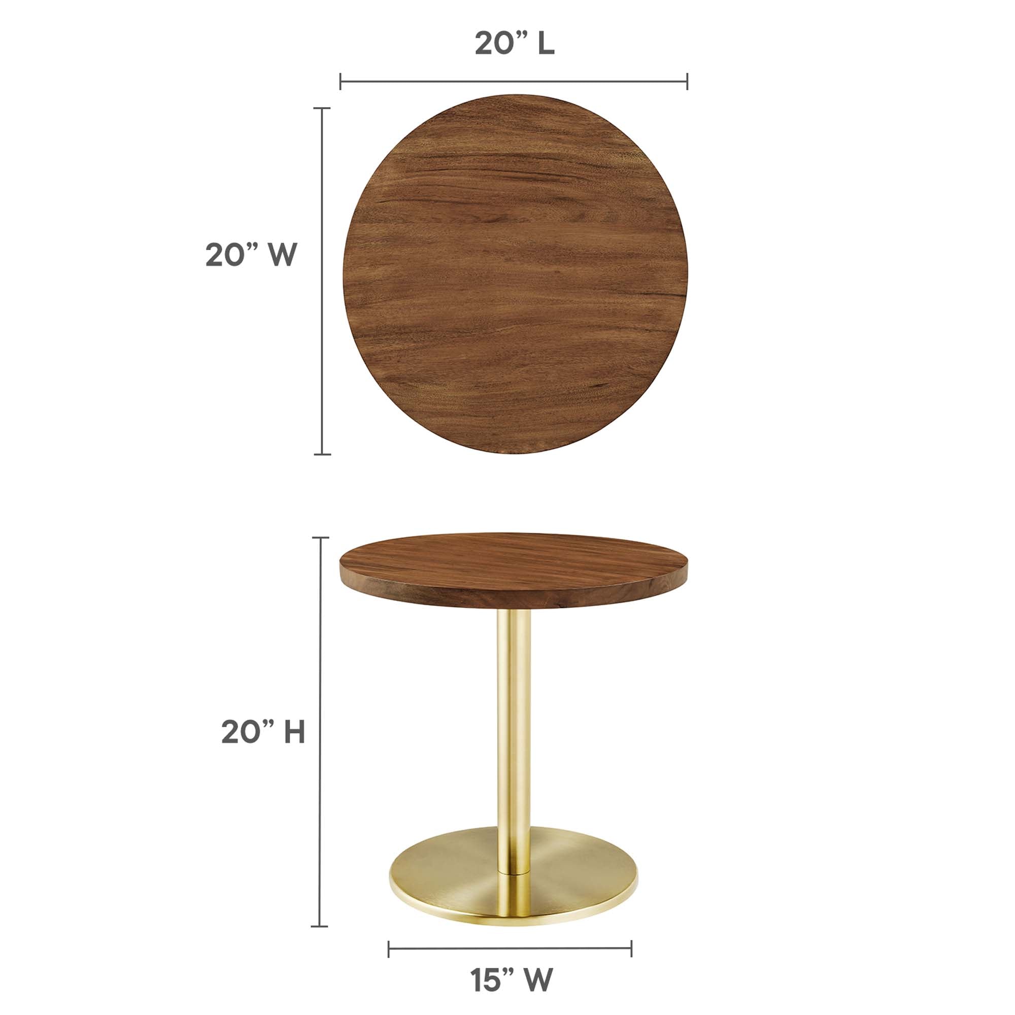 Modway Viva Round Acacia Wood Side Table