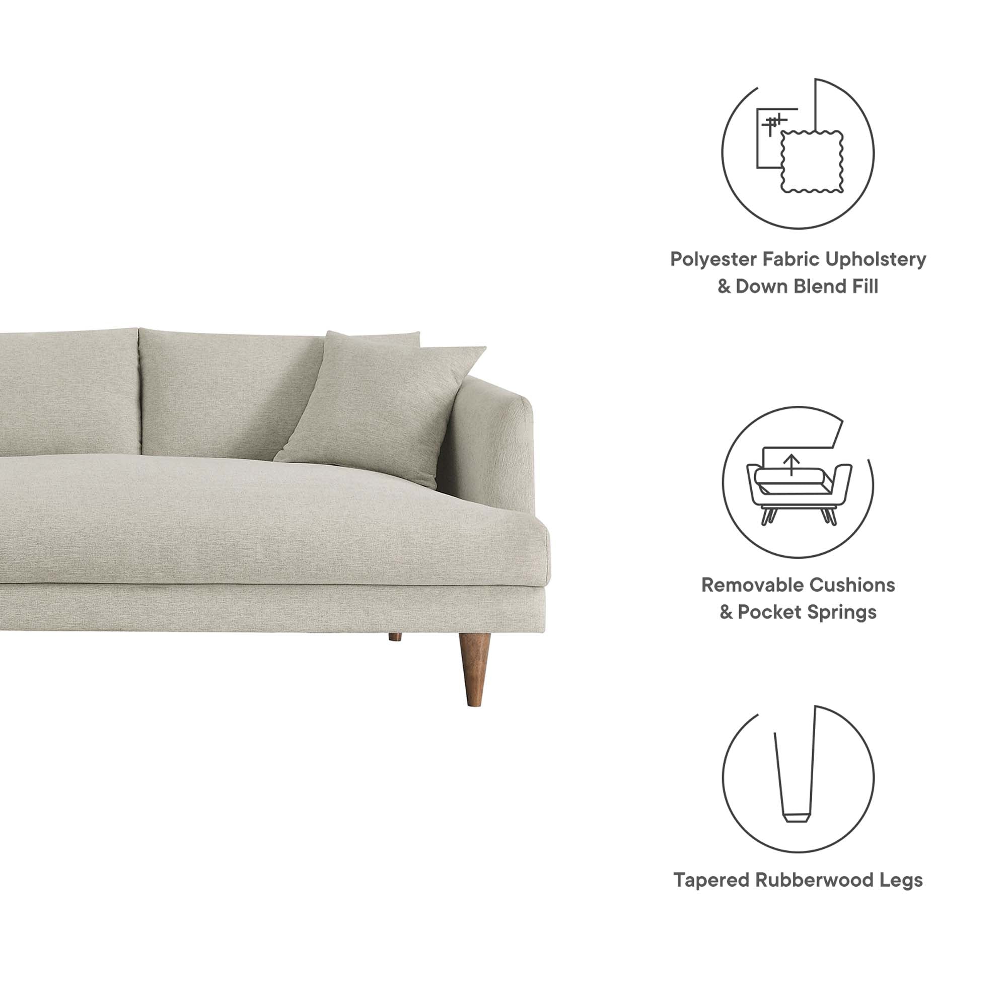 Modway Zoya 3 Piece Down Filled Overstuffed Sectional Sofa
