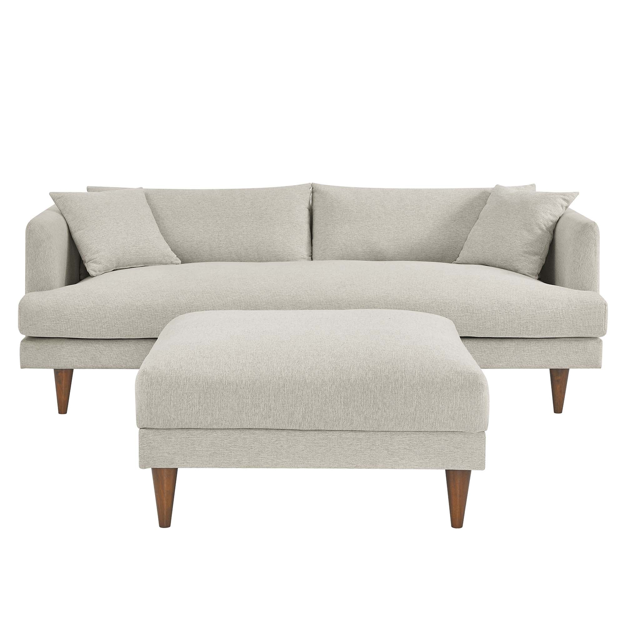 Modway Zoya Down Filled Overstuffed Sofa and Ottoman Set