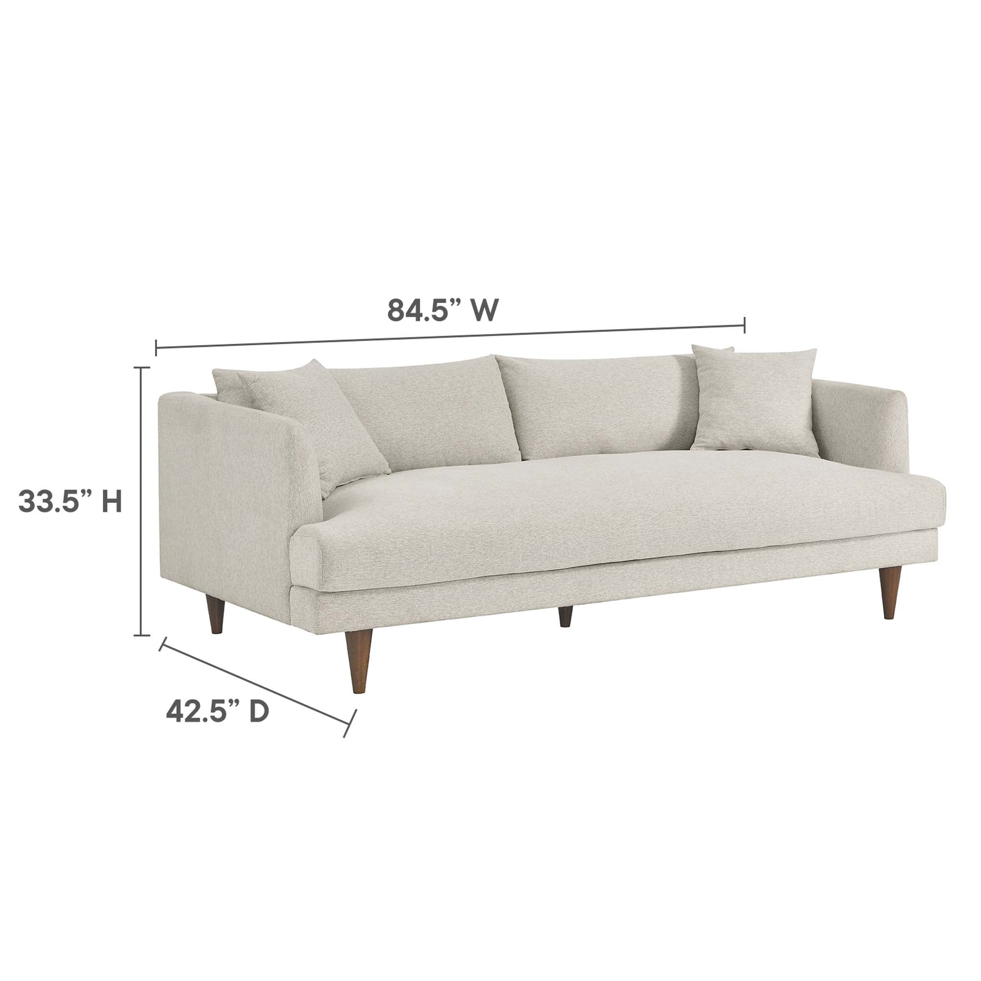 Modway Zoya Down Filled Overstuffed Sofa and Ottoman Set