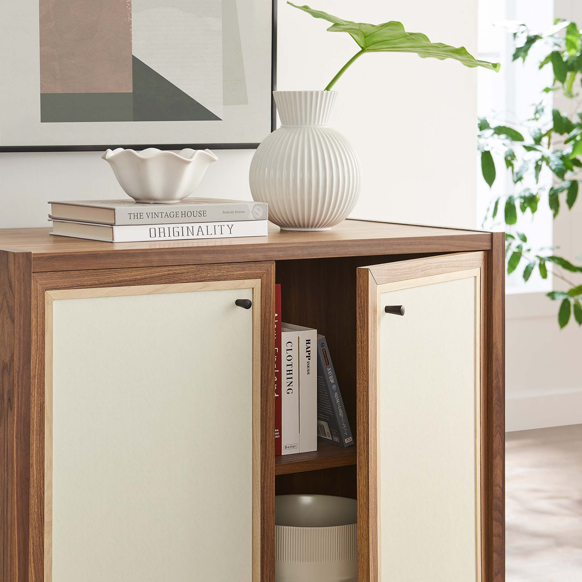 Modway Capri 33" Wood Grain Storage Cabinet