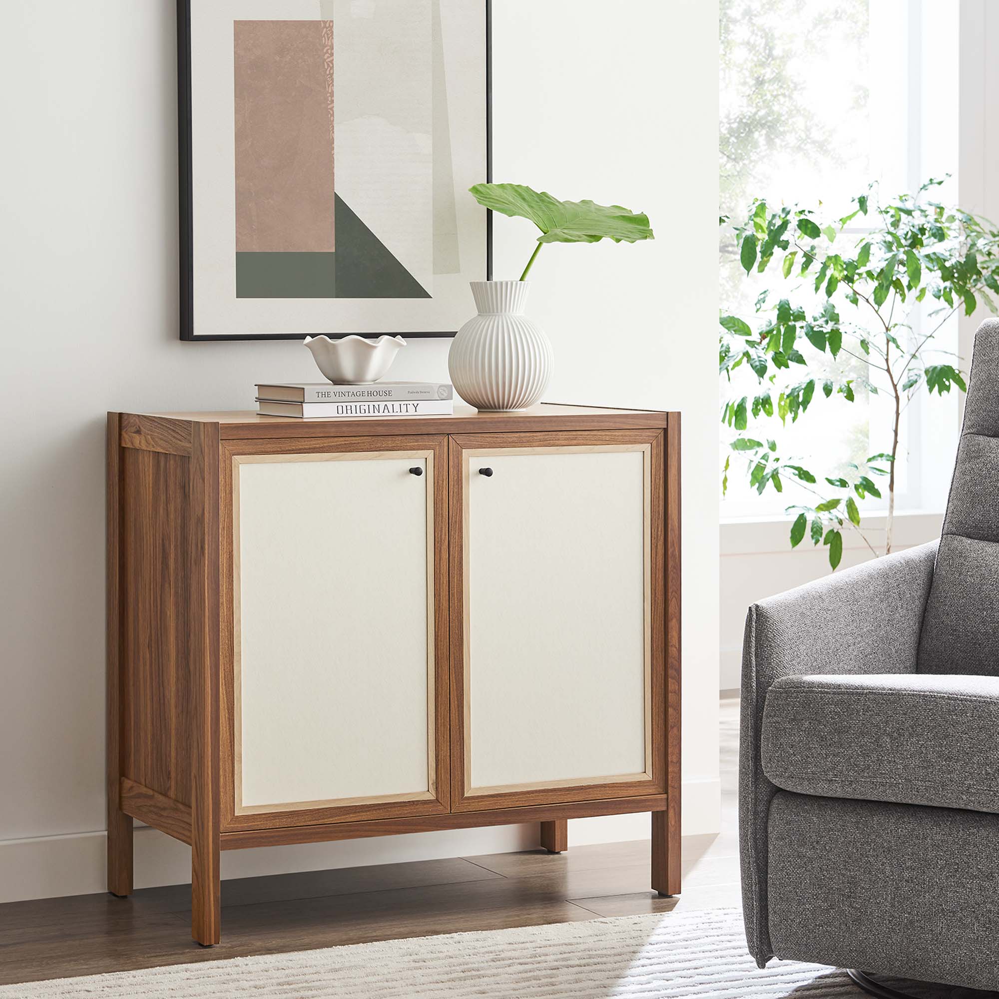 Modway Capri 33" Wood Grain Storage Cabinet