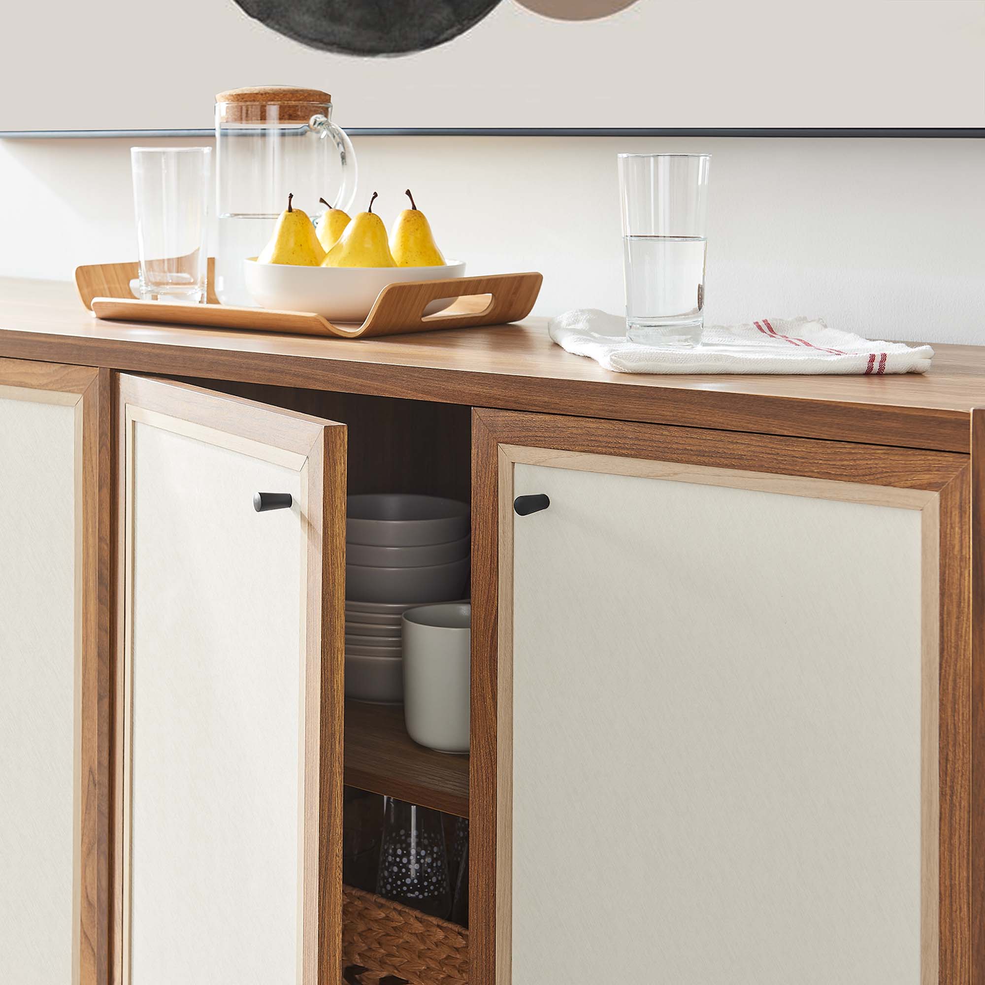 Modway Capri 65" Wood Grain Sideboard Storage Cabinet