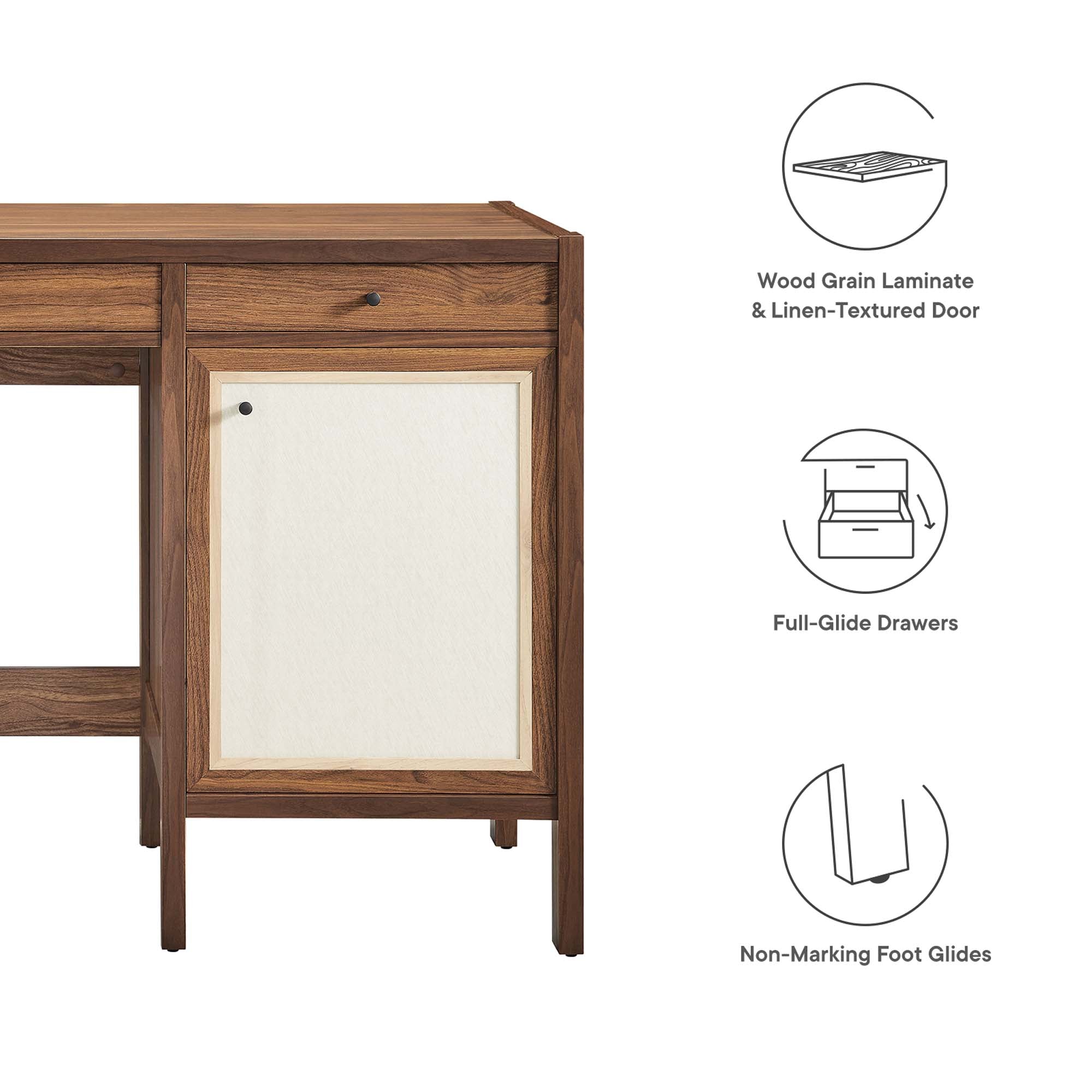 Modway Capri 49" Wood Grain Office Desk