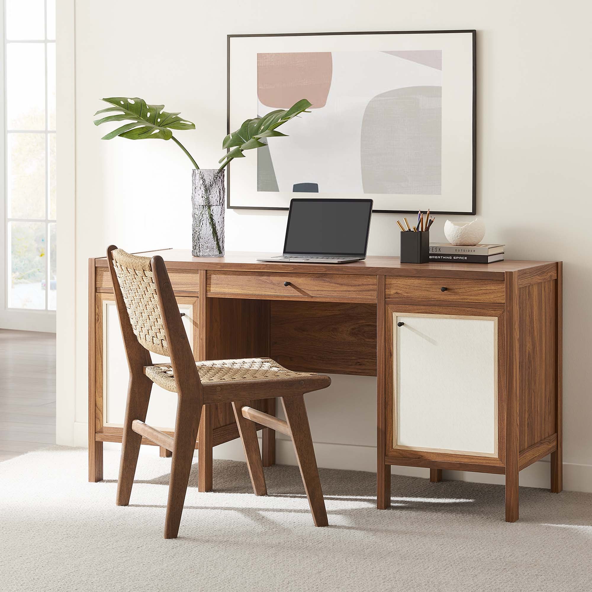Modway Capri 58" Wood Grain Office Desk