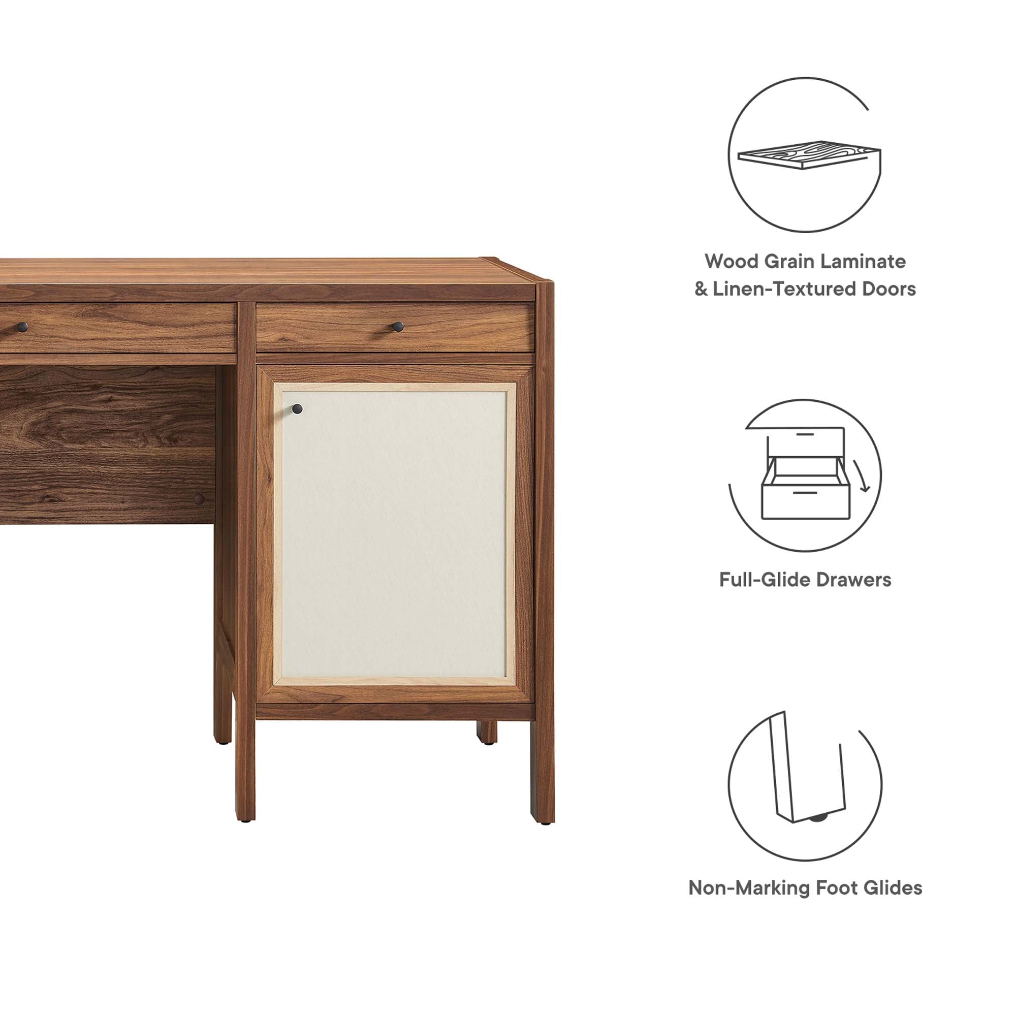 Modway Capri 58" Wood Grain Office Desk