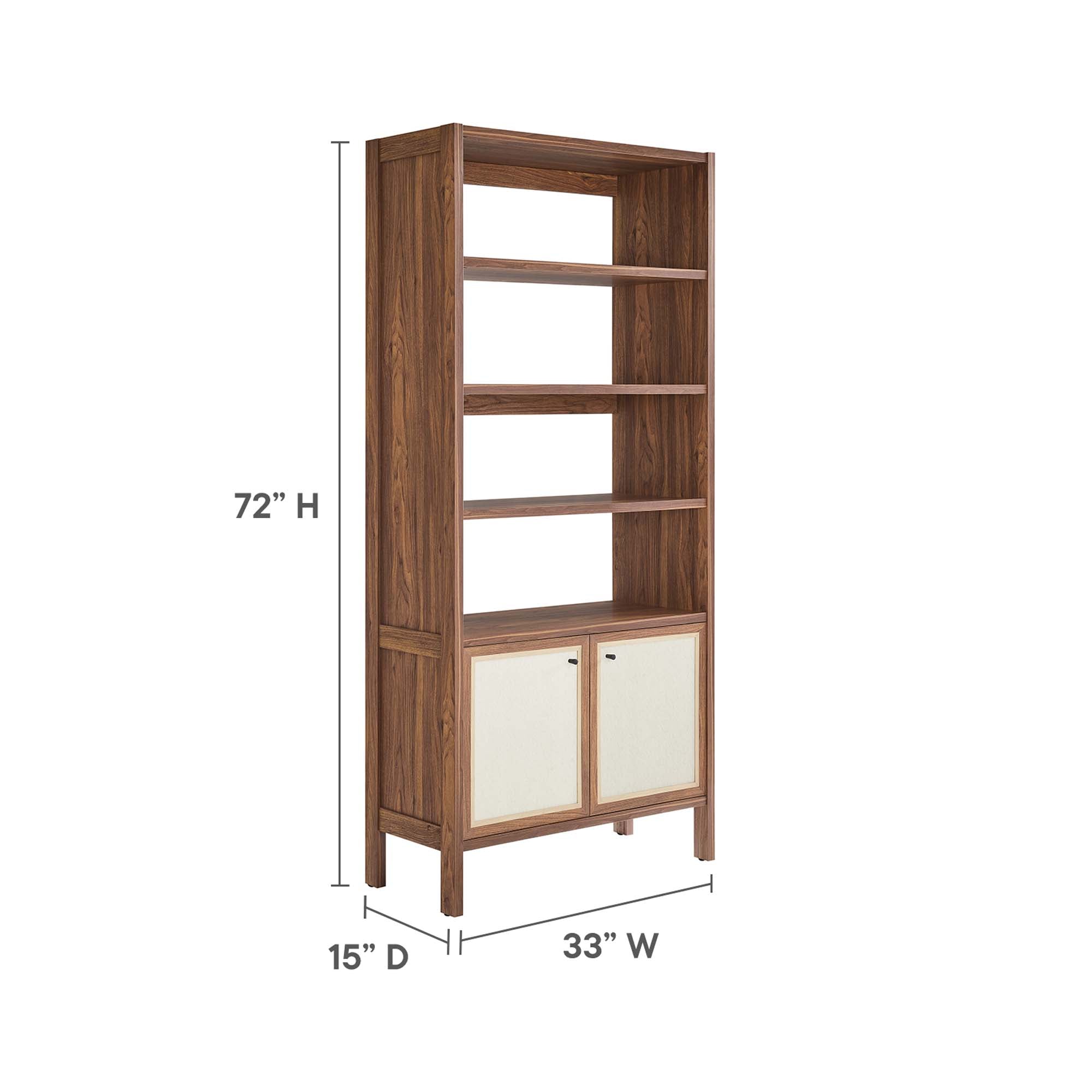 Modway Capri 4-Shelf Wood Grain Bookcase