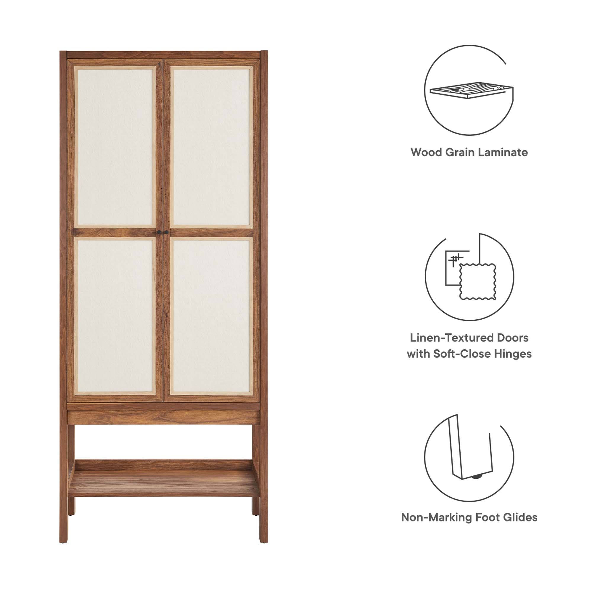 Modway Capri Tall Wood Grain Standing Storage Cabinet