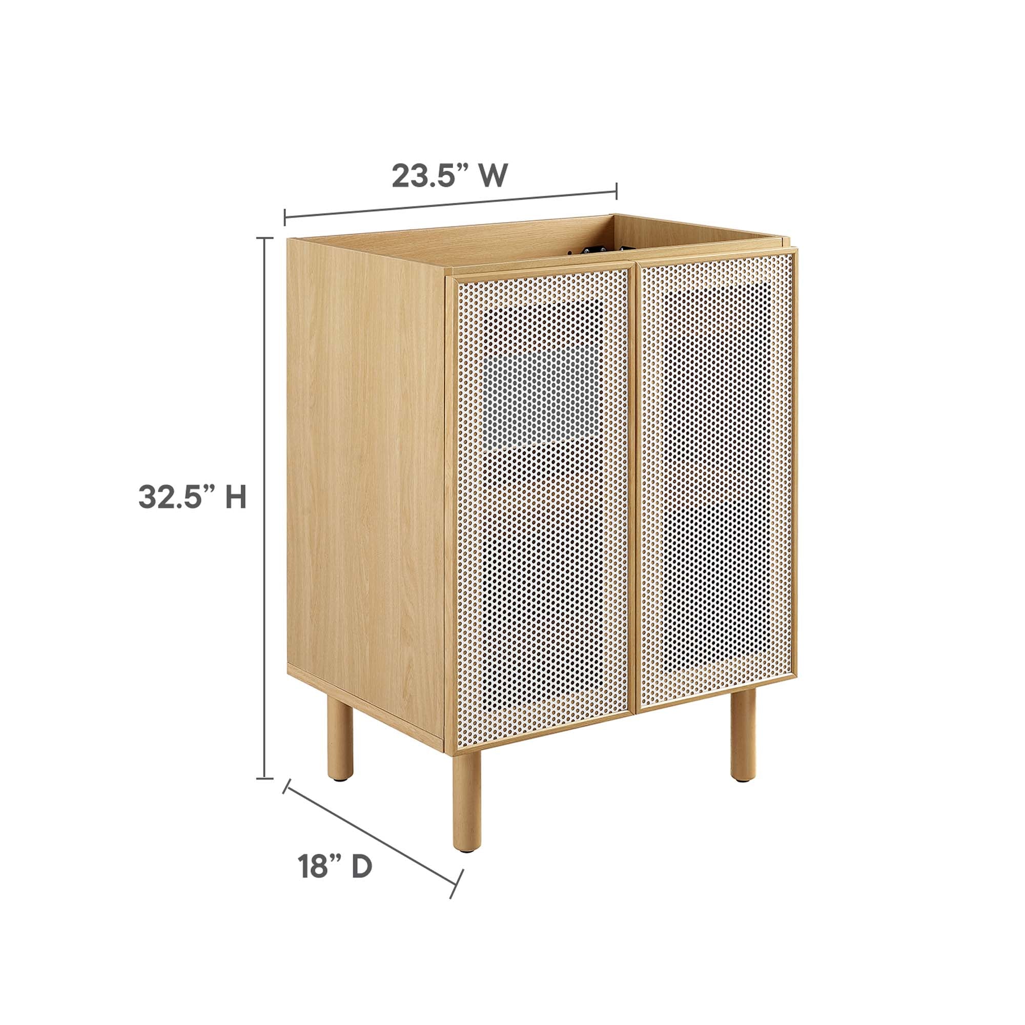 Modway Calla 24" Perforated Metal Bathroom Vanity Cabinet (Sink Basin Not Included)