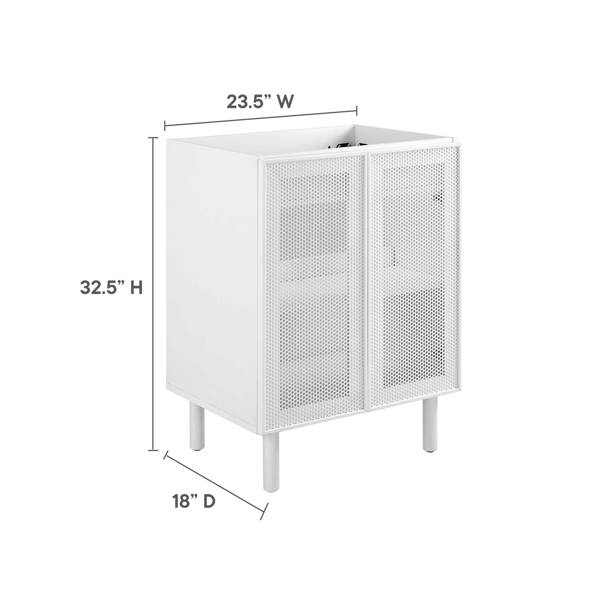 Modway Calla 24" Perforated Metal Bathroom Vanity Cabinet (Sink Basin Not Included)