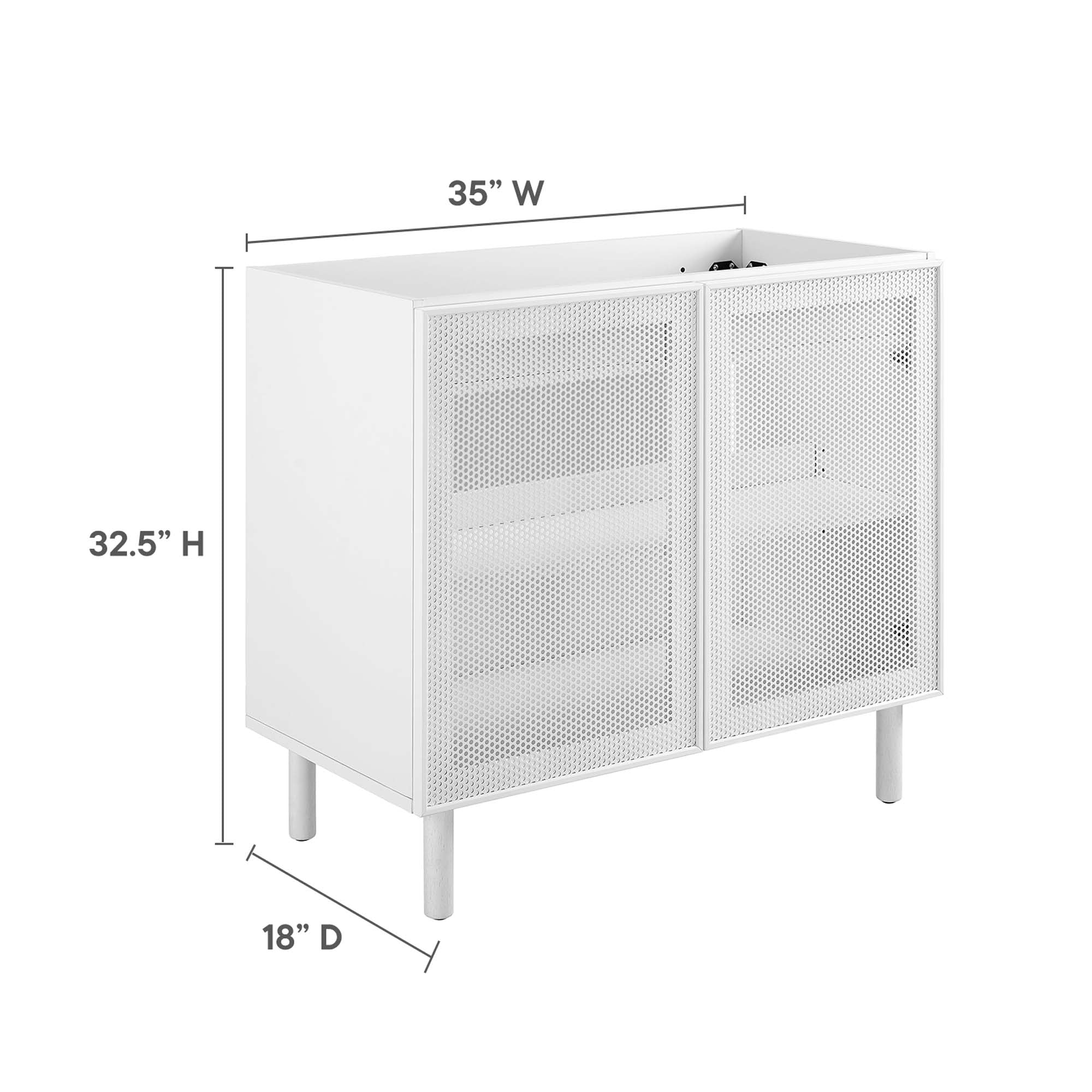 Modway Calla 36" Perforated Metal Bathroom Vanity Cabinet (Sink Basin Not Included)