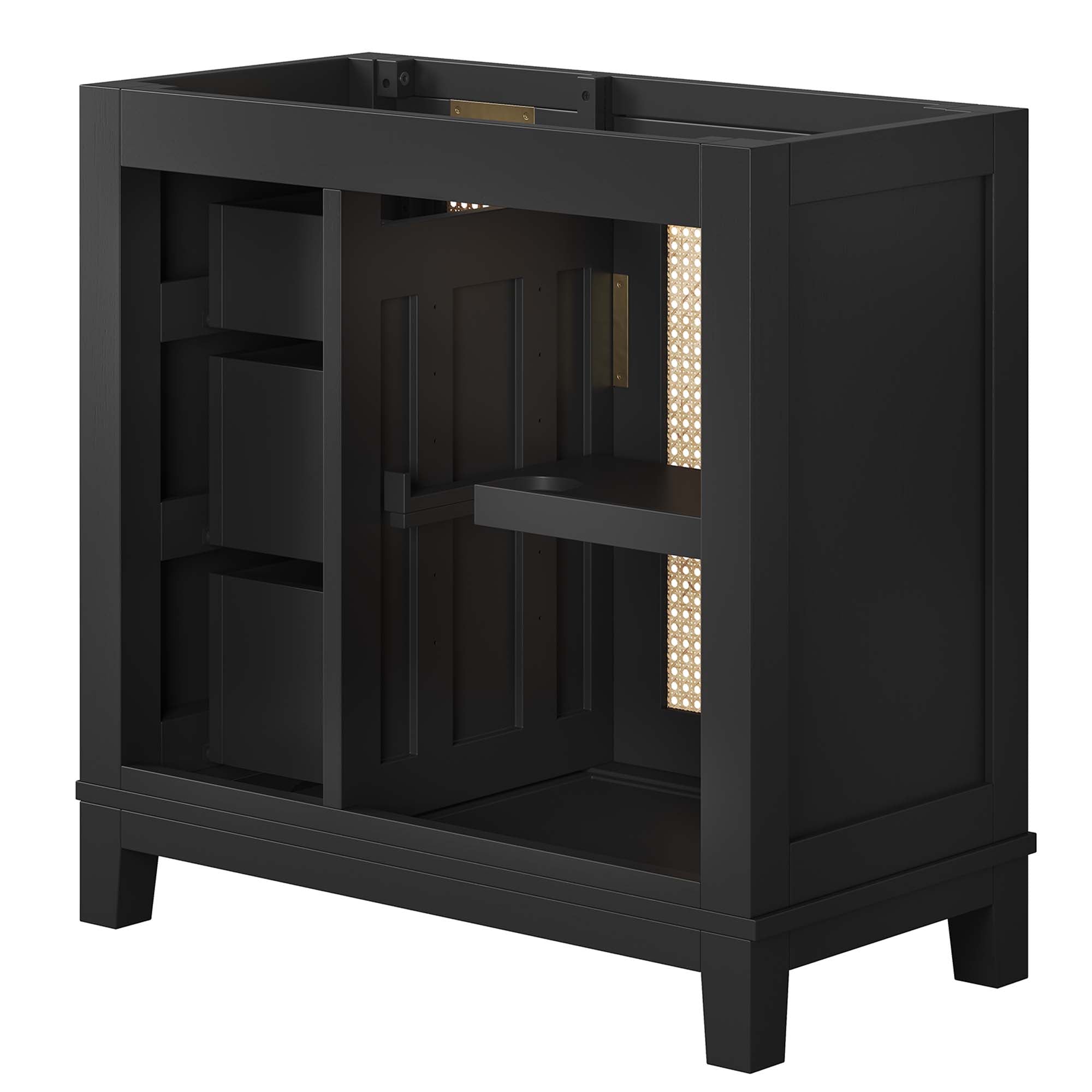 Modway Dixie 36” Solid Wood Bathroom Vanity Cabinet (Sink Basin Not Included)