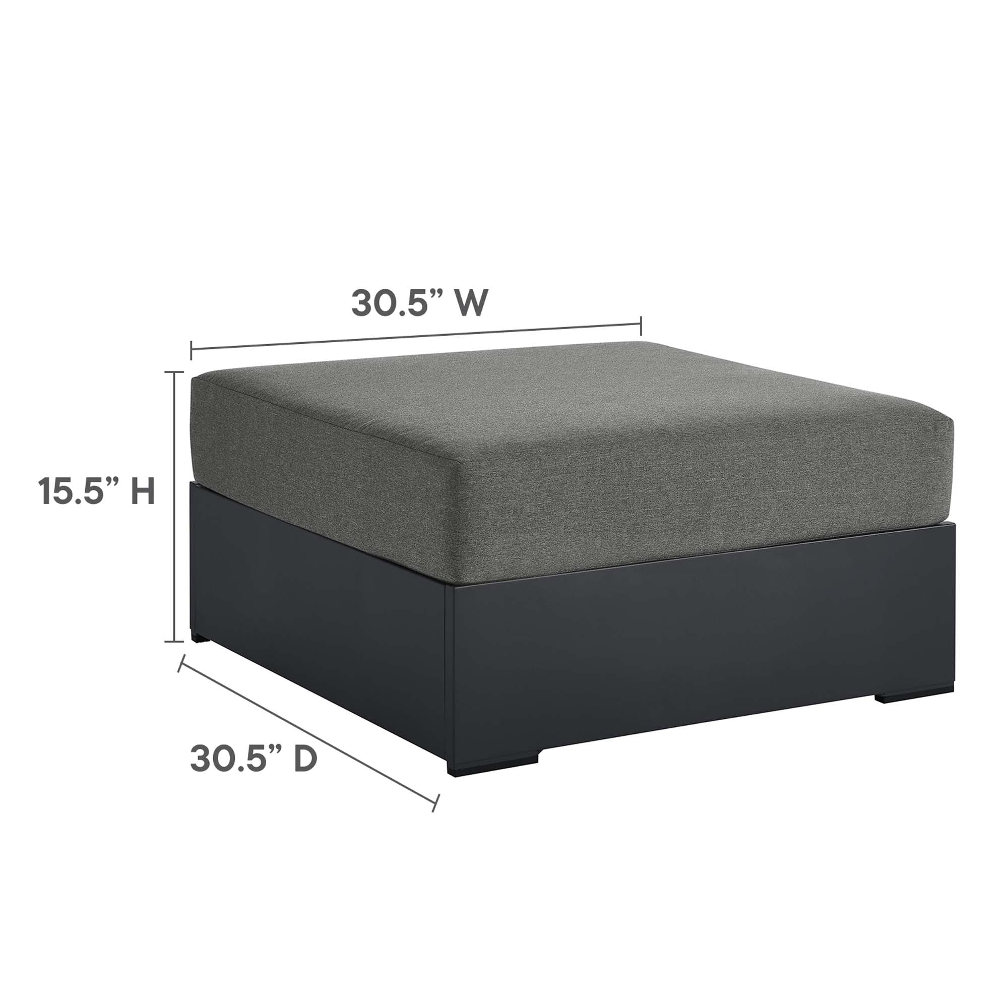 Modway Tahoe Outdoor Patio Powder-Coated Aluminum Ottoman