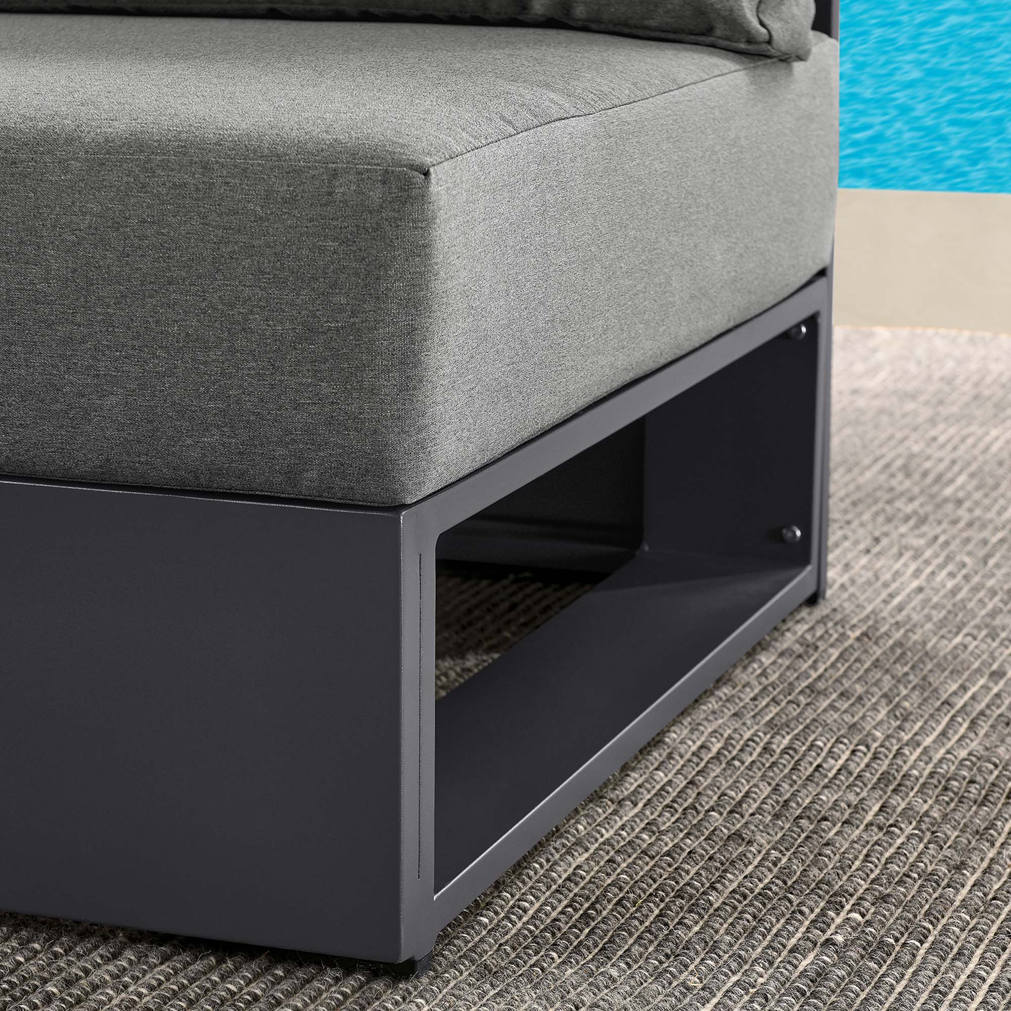 Modway Tahoe Outdoor Patio Powder-Coated Aluminum Modular Armless Chair