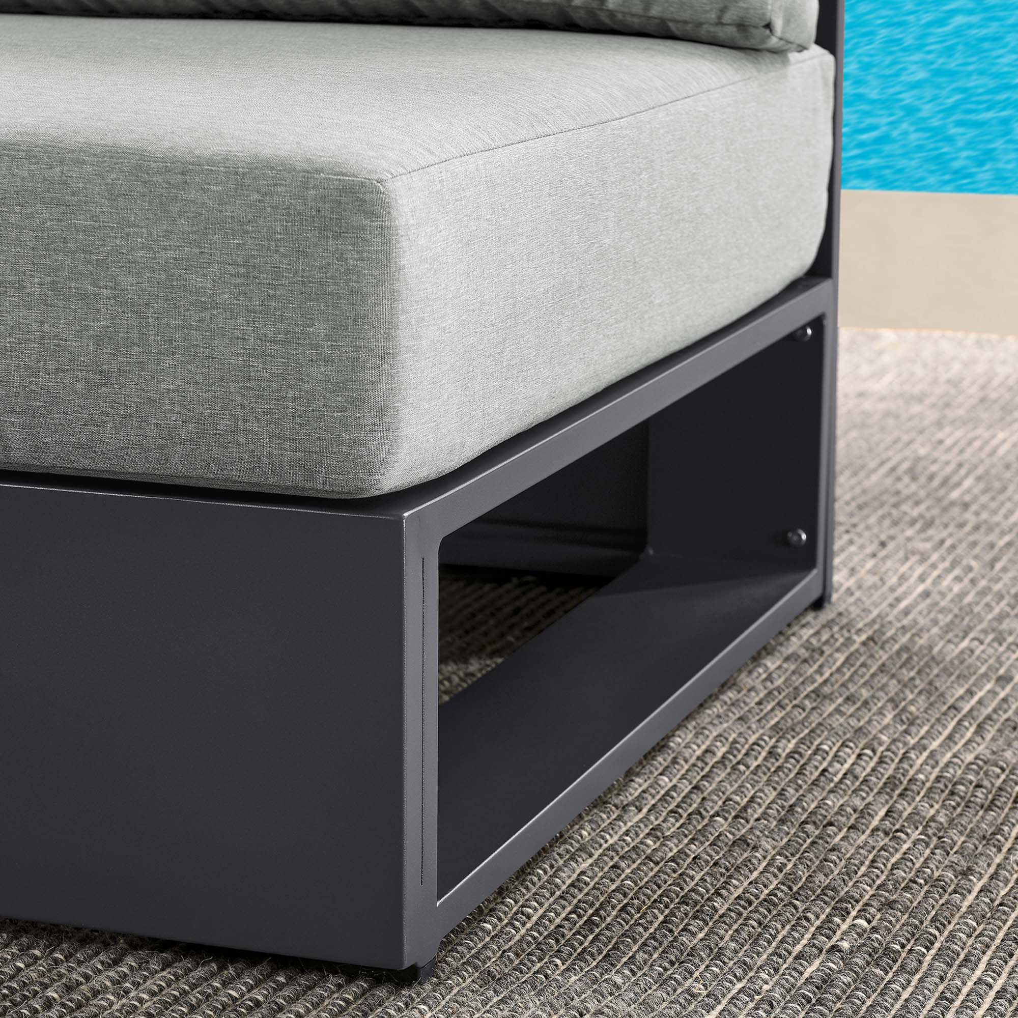 Modway Tahoe Outdoor Patio Powder-Coated Aluminum Modular Armless Chair