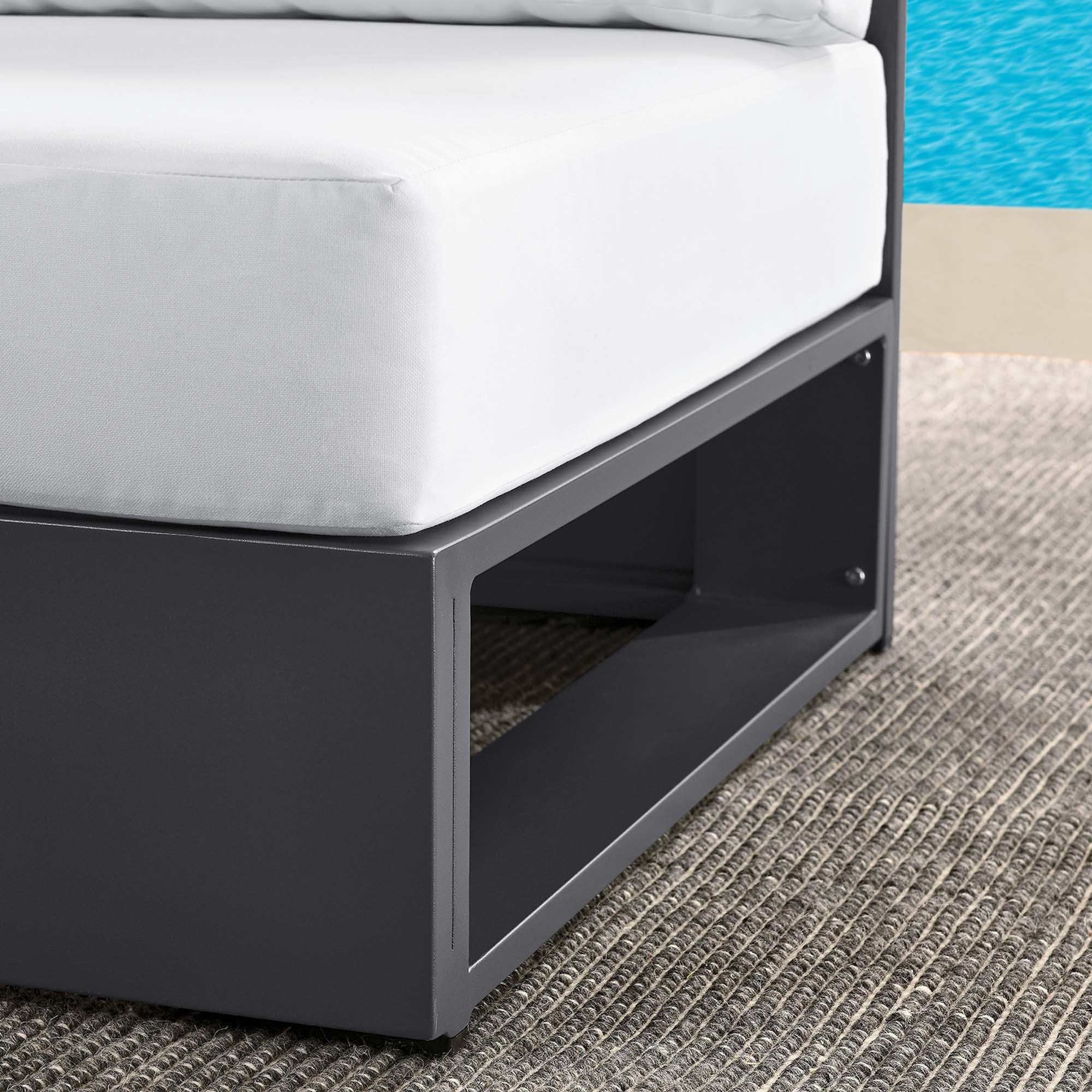 Modway Tahoe Outdoor Patio Powder-Coated Aluminum Modular Armless Chair