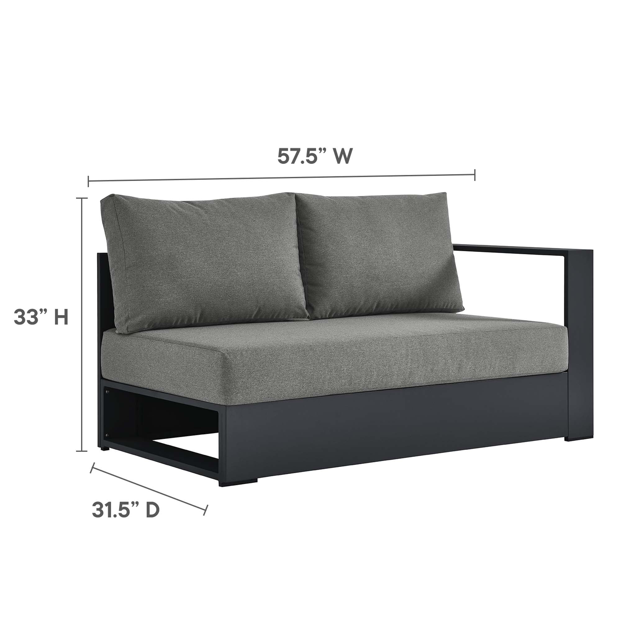 Modway Tahoe Outdoor Patio Powder-Coated Aluminum Modular Right-Facing Loveseat